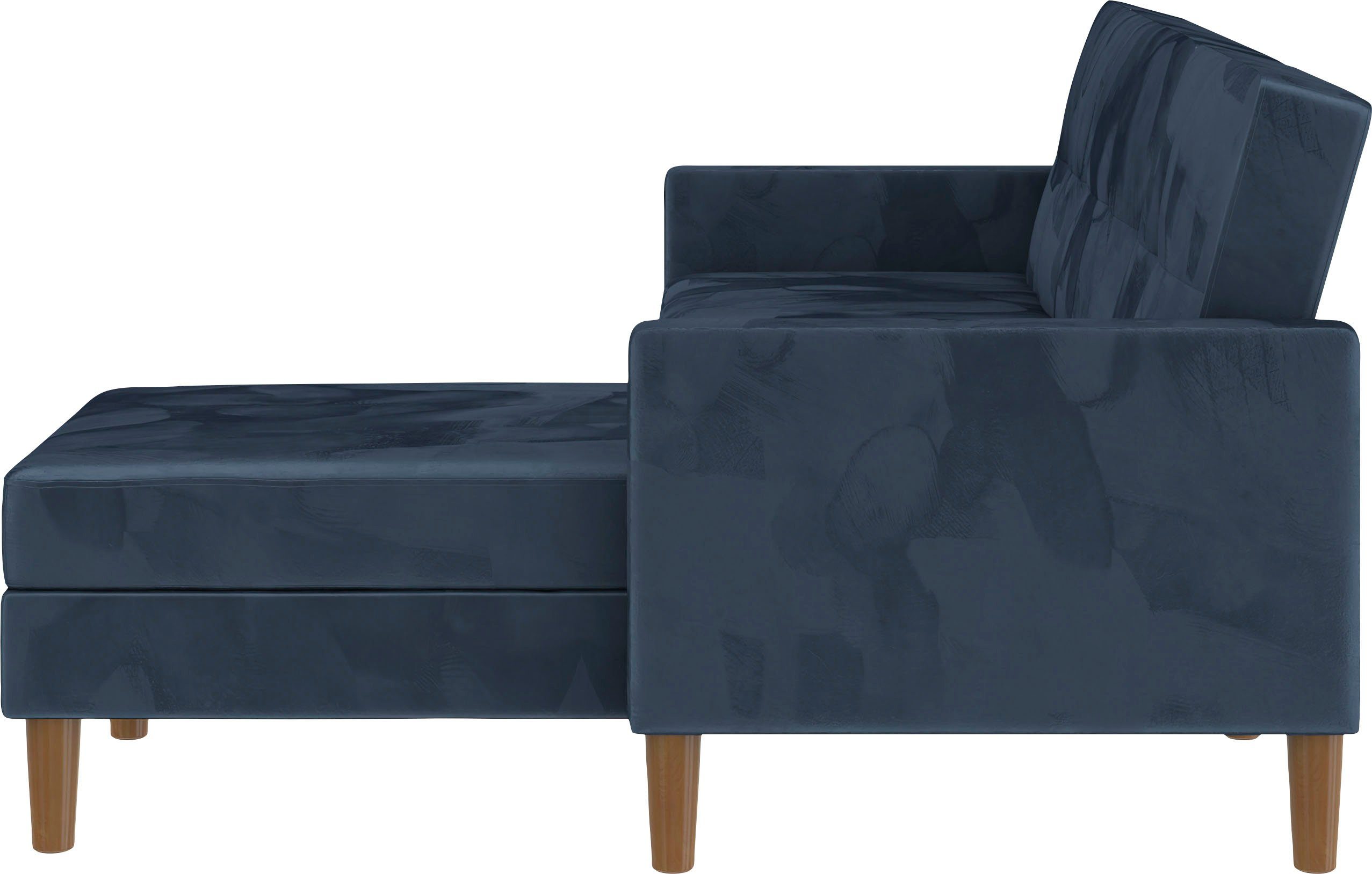 Dorel Home Hoekbank Lilly, L-vorm met bedfunctie, récamier aan beide kanten te monteren, zithoogte 43 cm