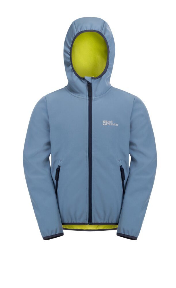 Jack Wolfskin Softshell-jack FOURWINDS JACKET KIDS Capuchon: vast verbonden met de jas