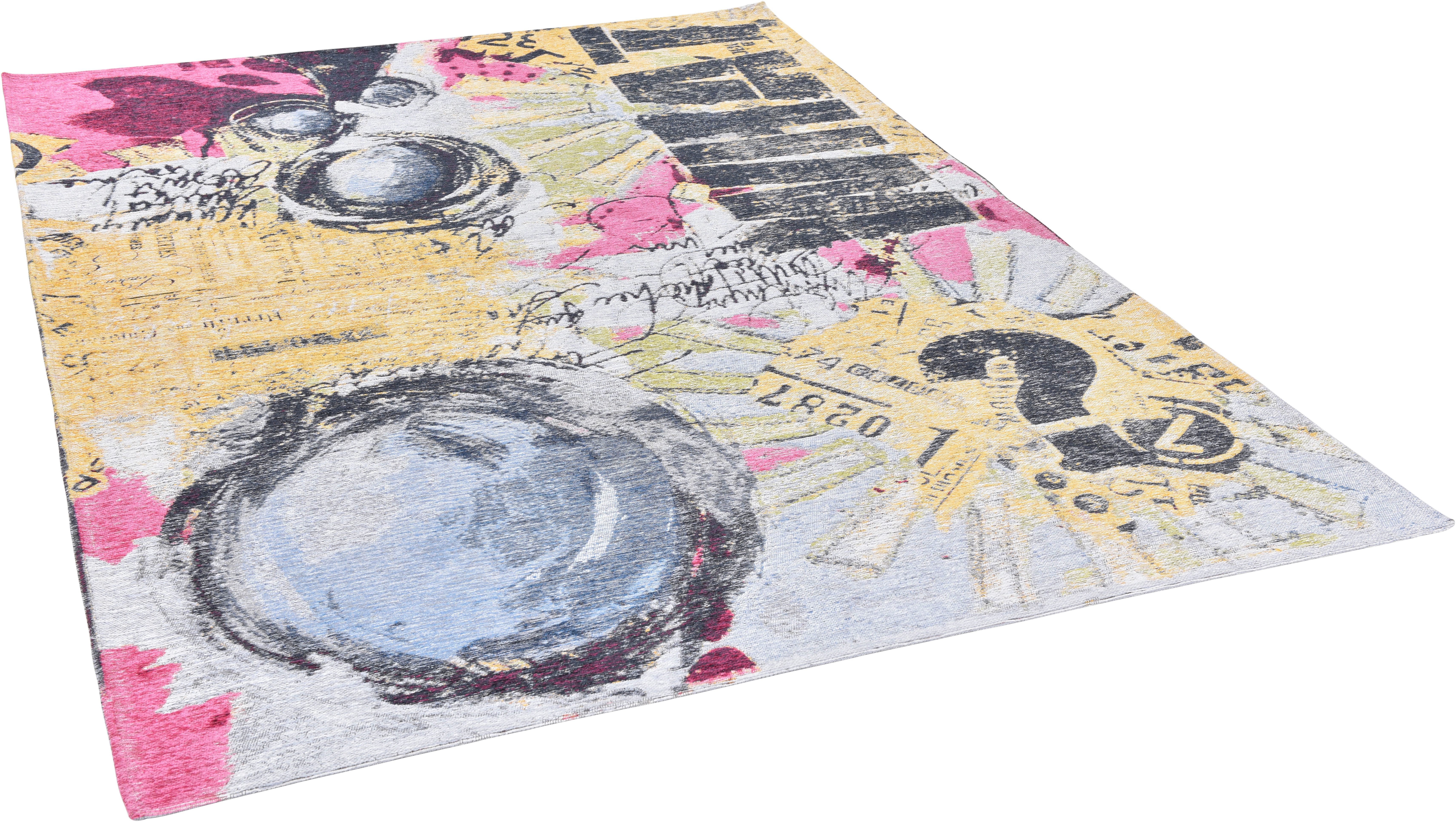 Gino Falcone Vloerkleed Cosima-107 plat geweven jacquard-vloerkleed, met chenillegaren, modern design