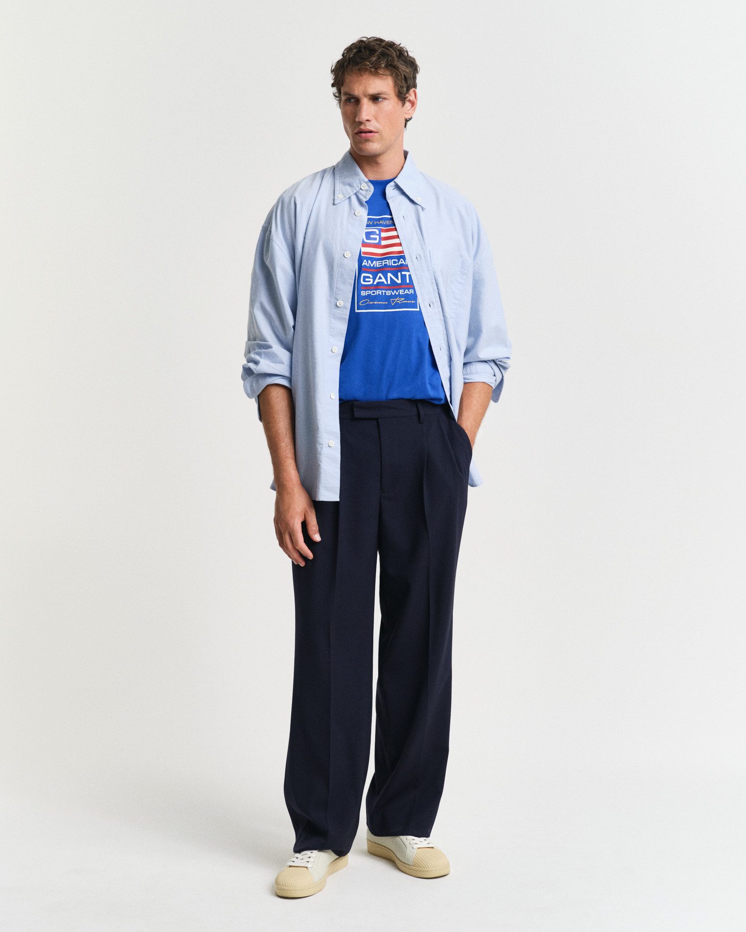 Gant Shirt met ronde hals GRAPHIC SS T-SHIRT met een unieke seizoensgebonden gant-grafiekprint op de borst