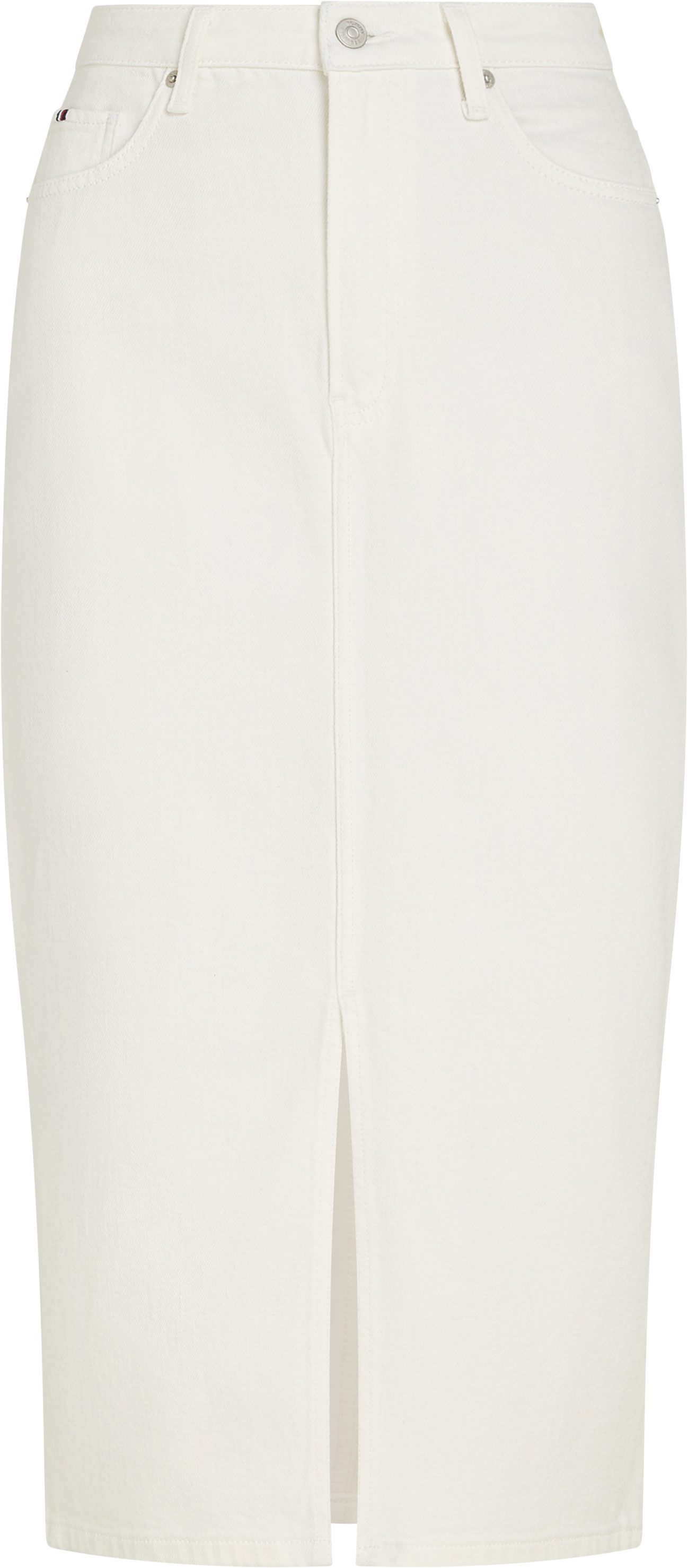 Tommy Hilfiger Kokerrok MIDI STRAIGHT SKIRT HW ECRU