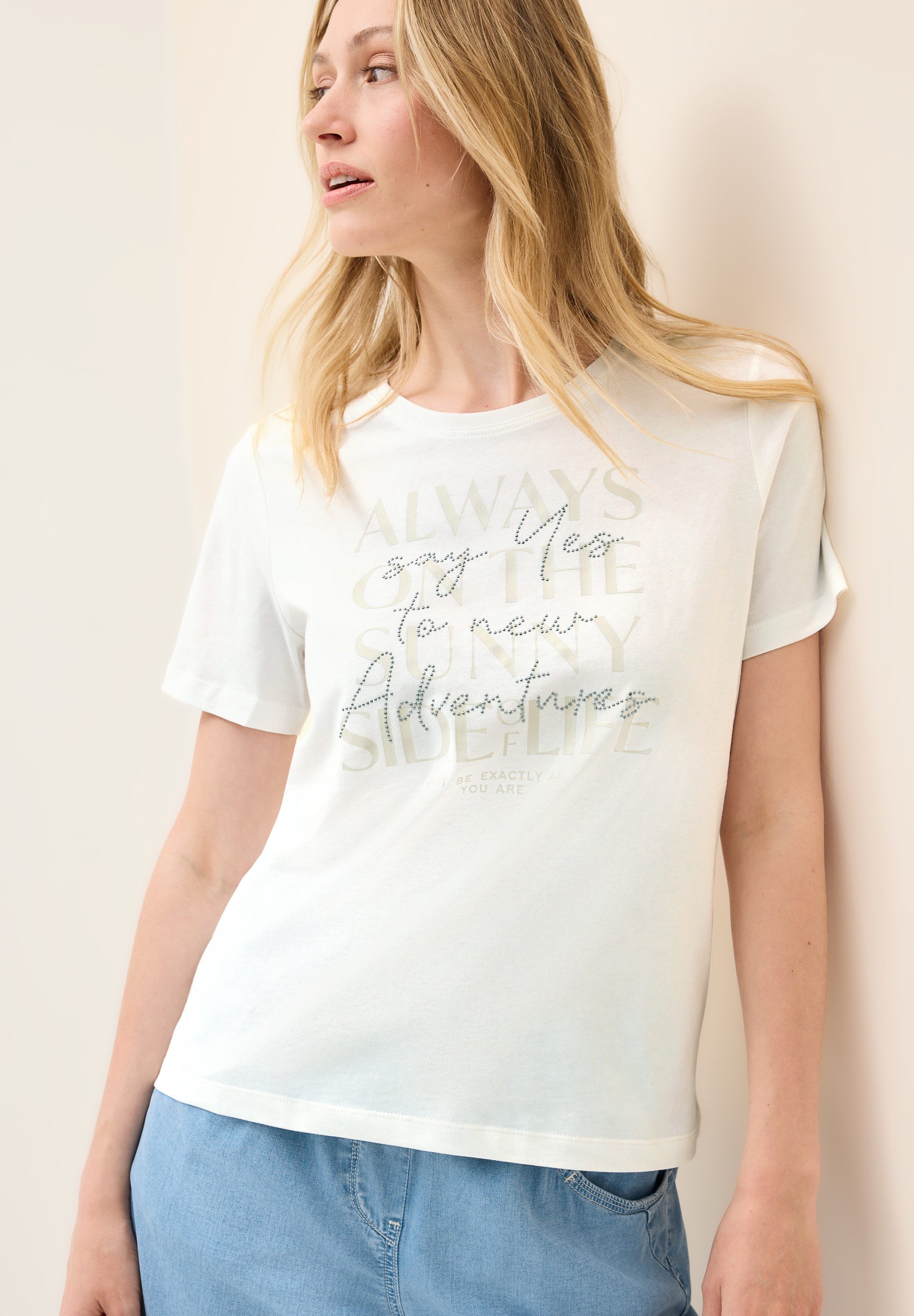 Cecil T-shirt dames t-shirts maat M (40) wit
