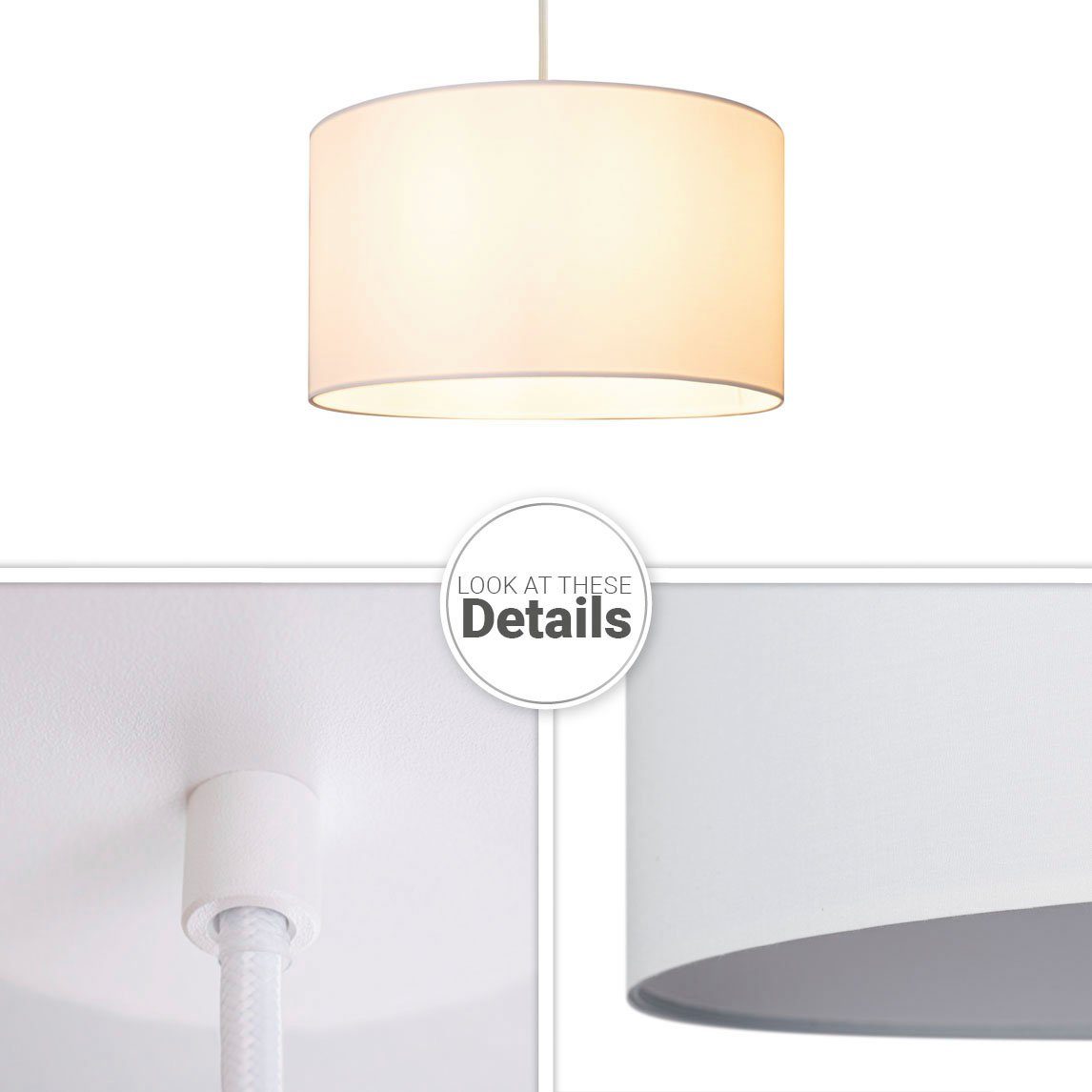 Paco Home Hanglamp Hugo uni Color Plafondlamp LED woonkamer en slaapkamer, effen kleuren, decoratie E27