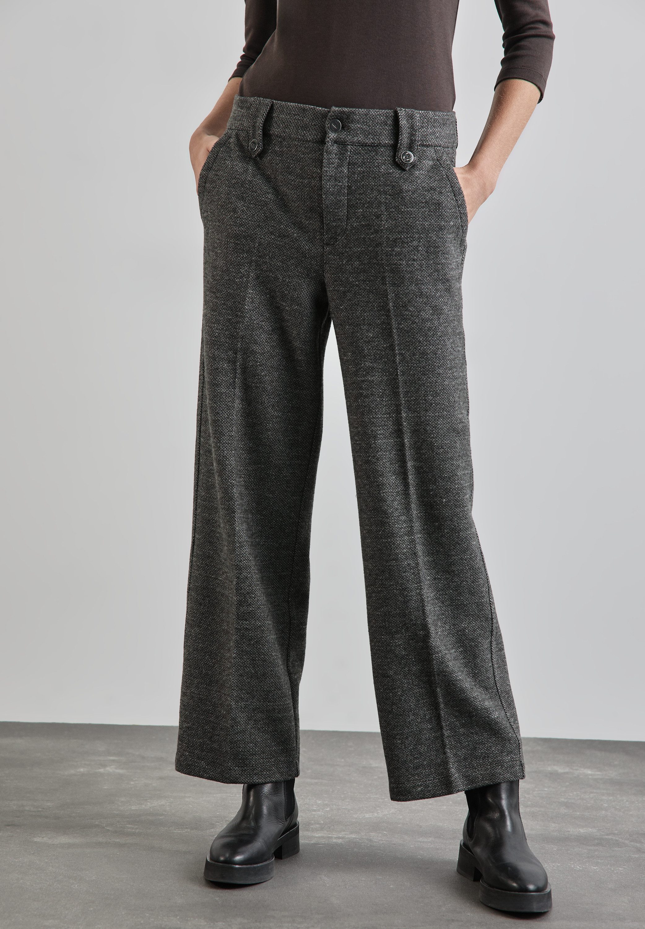 STREET ONE Stoffen broek Fishbone-hose in casual fit