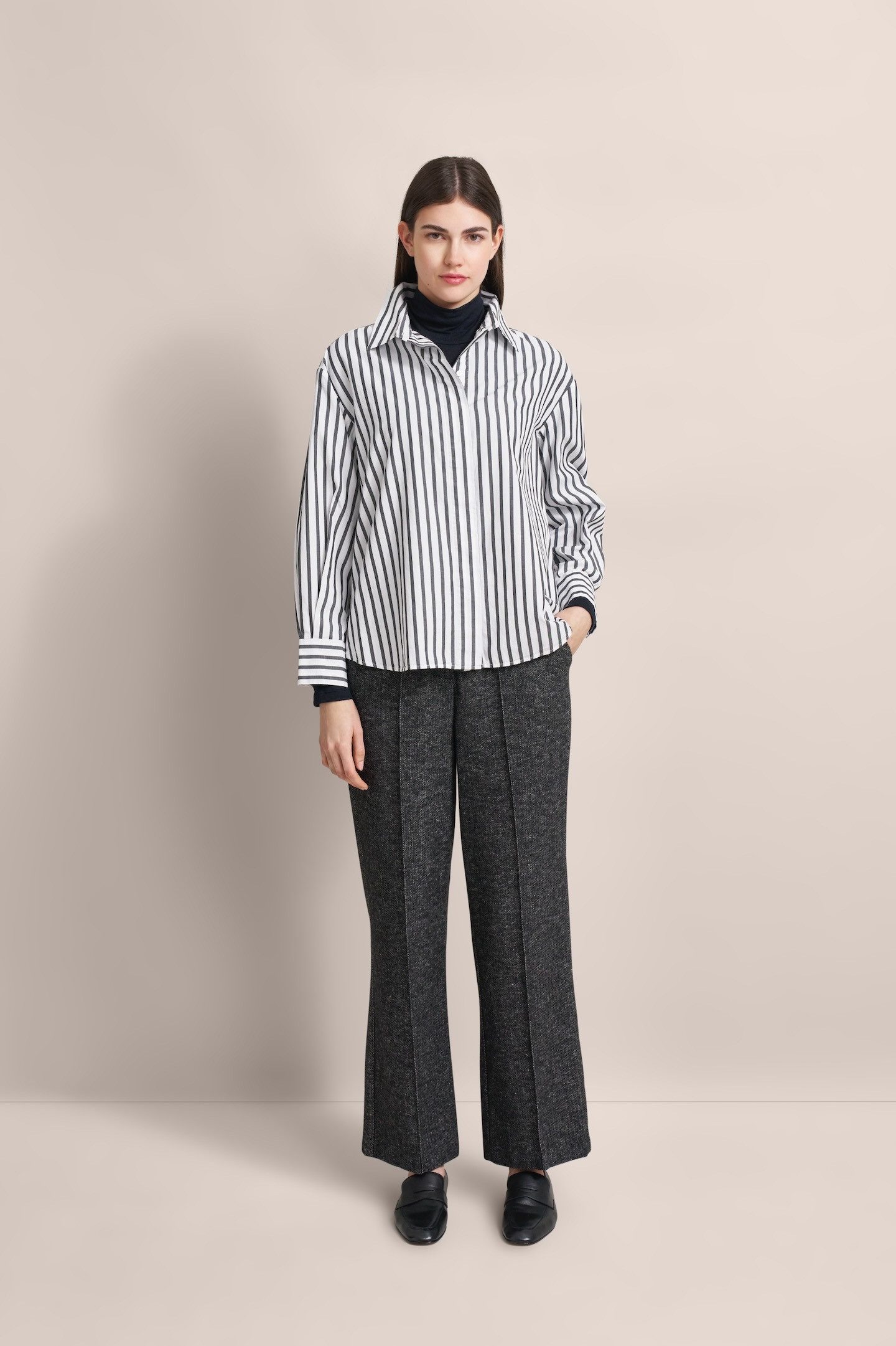 Bugatti Blouse met lange mouwen met verborgen knoopsluiting