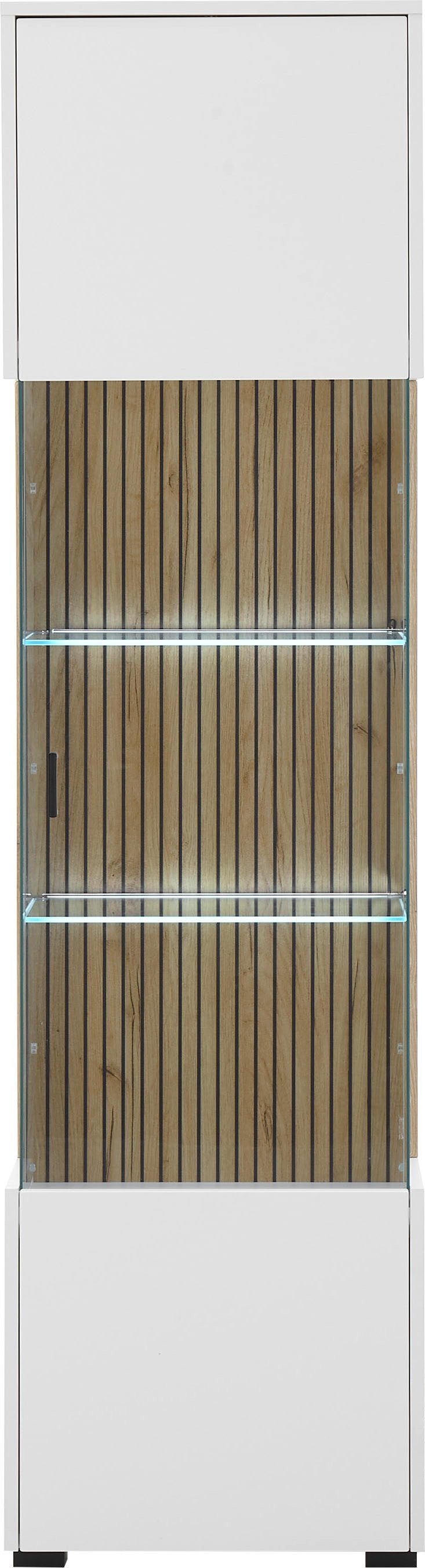 INOSIGN Vitrinekast Hudson in moderne trendkleur, handgrepen van metaal (zwart), hoogte 180 cm