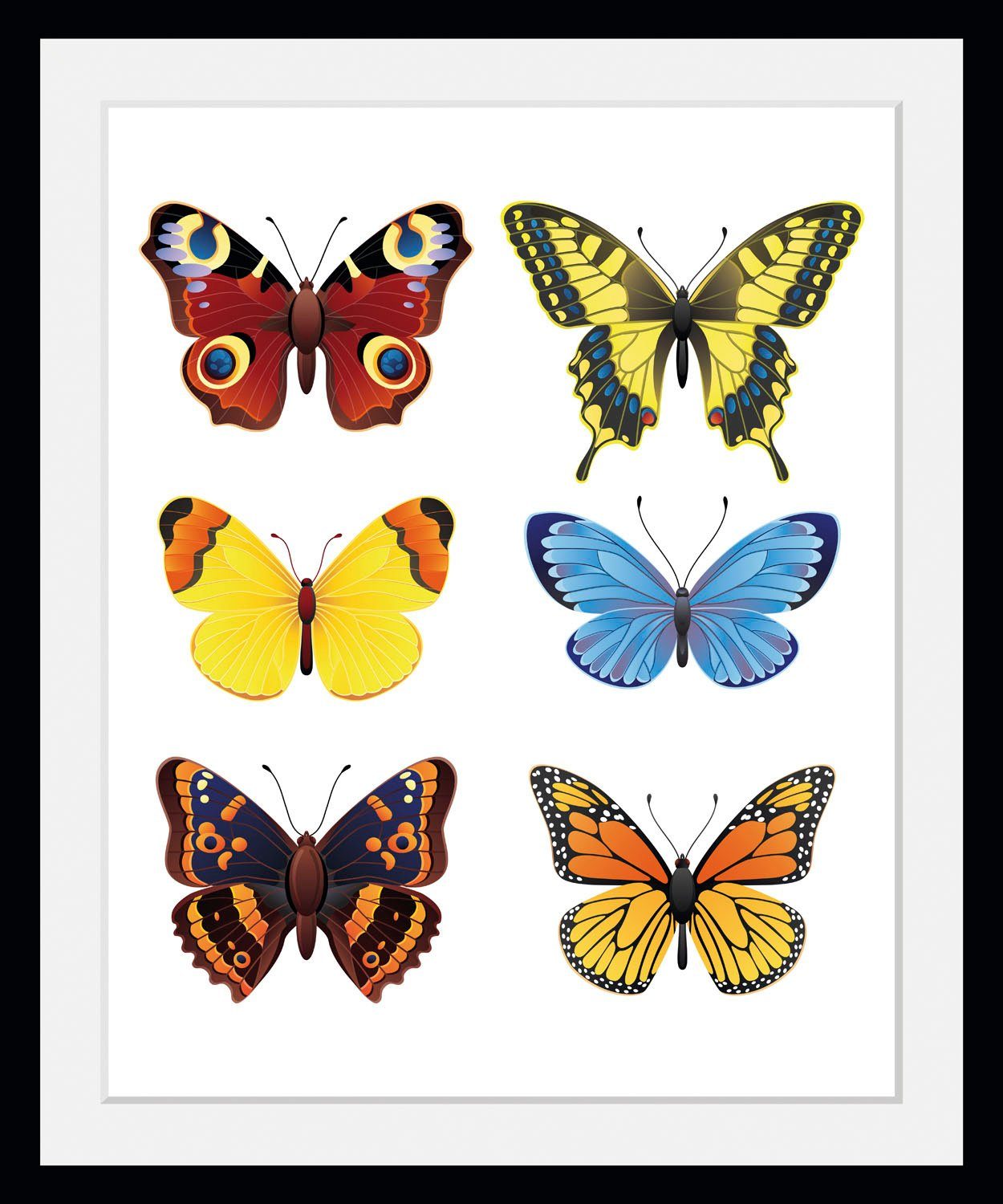 queence Wanddecoratie Irina HD premium posterdruk incl. houten lijst (1 stuk)