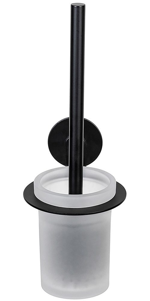 WENKO Toiletset Turbo-Loc® model Bivio Muurhouder van aluminium zonder boren, inzet van glas, met toiletborstel