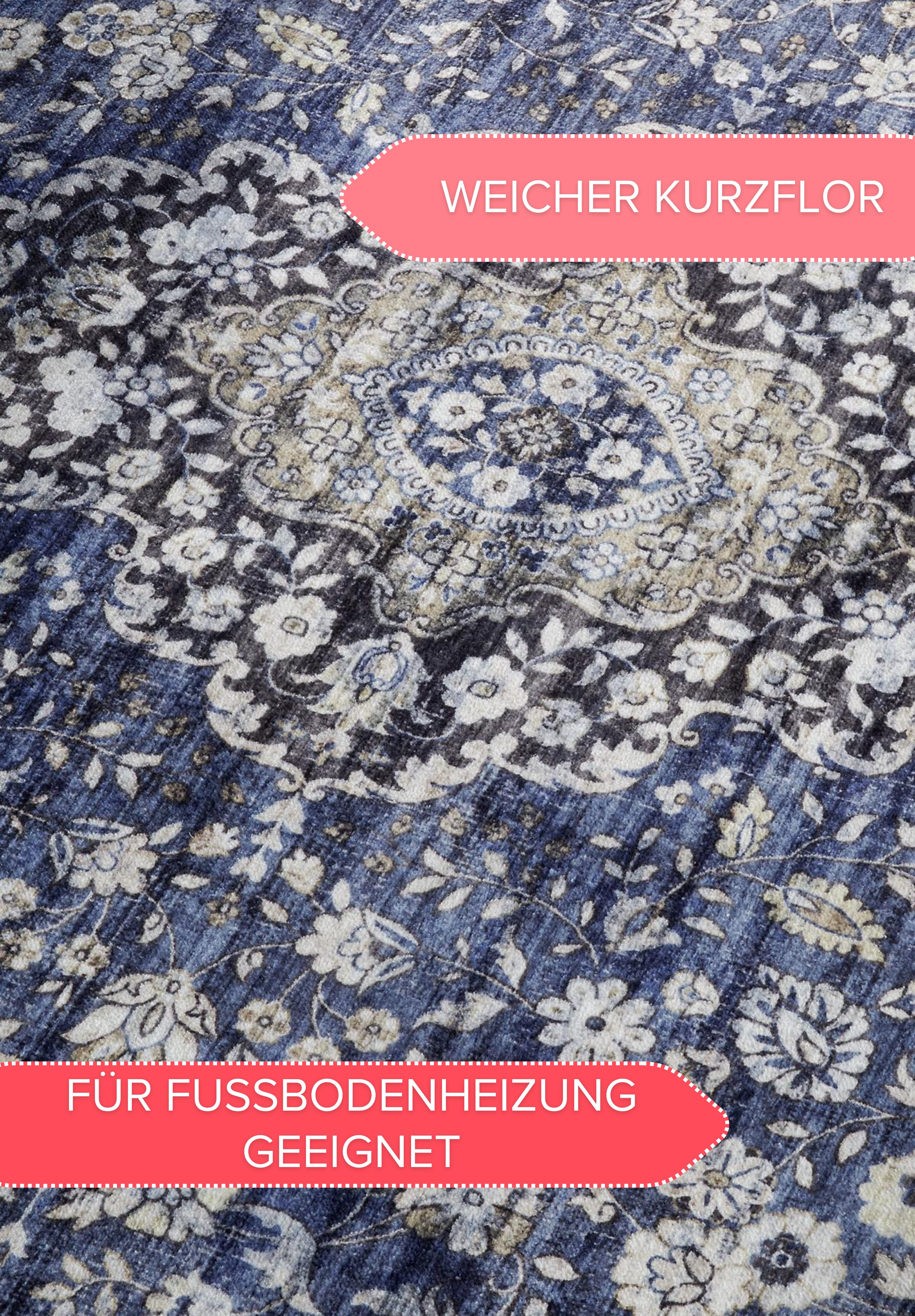 freundin Home Collection Vloerkleed Aurora Kortpolig, antislip, oriënt, vintage, klassiek, woonkamer, gang