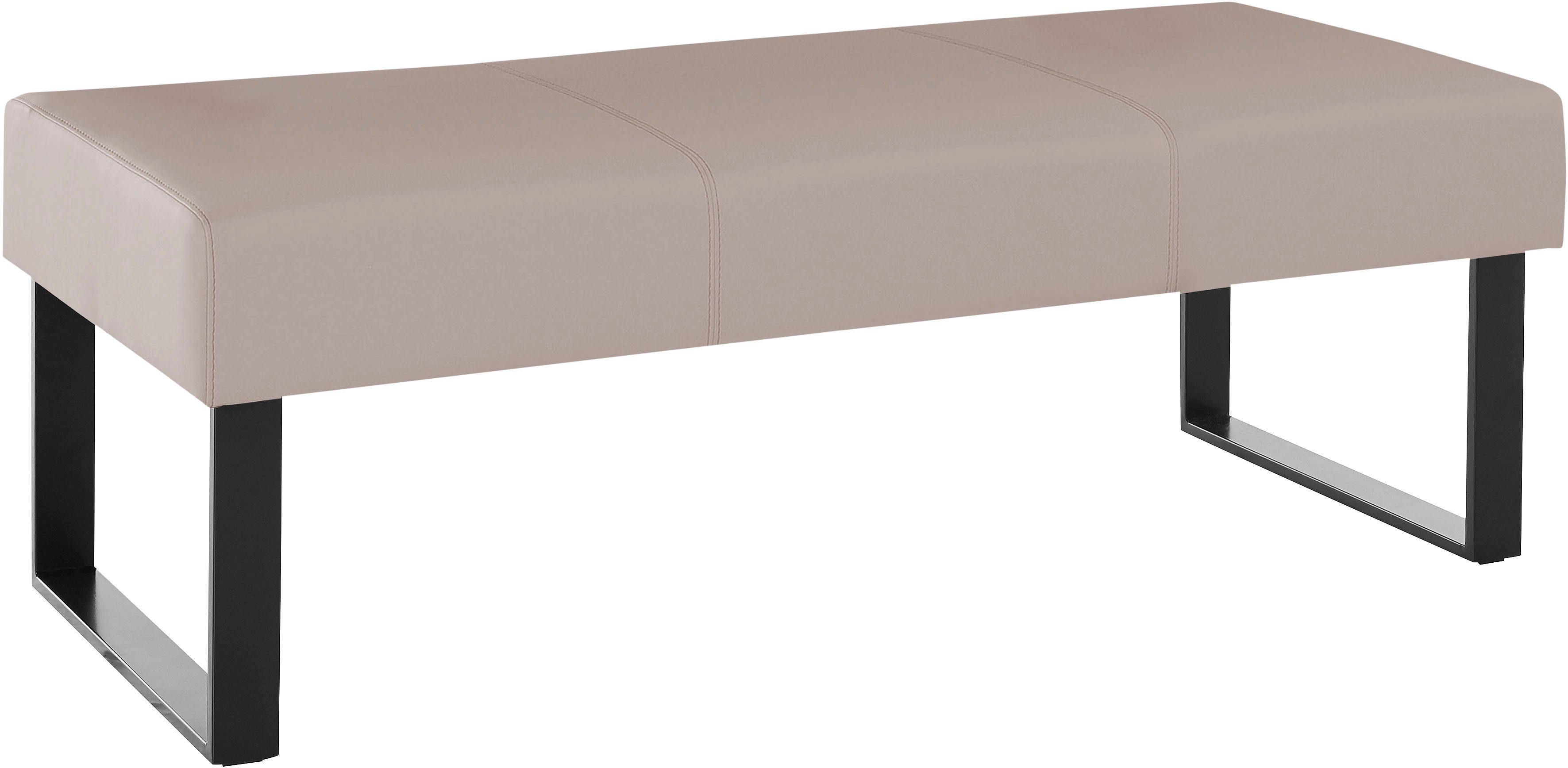 Home affaire Zitbank Oliver Breedte 140 cm, met metalen frame grijs, eetbanken