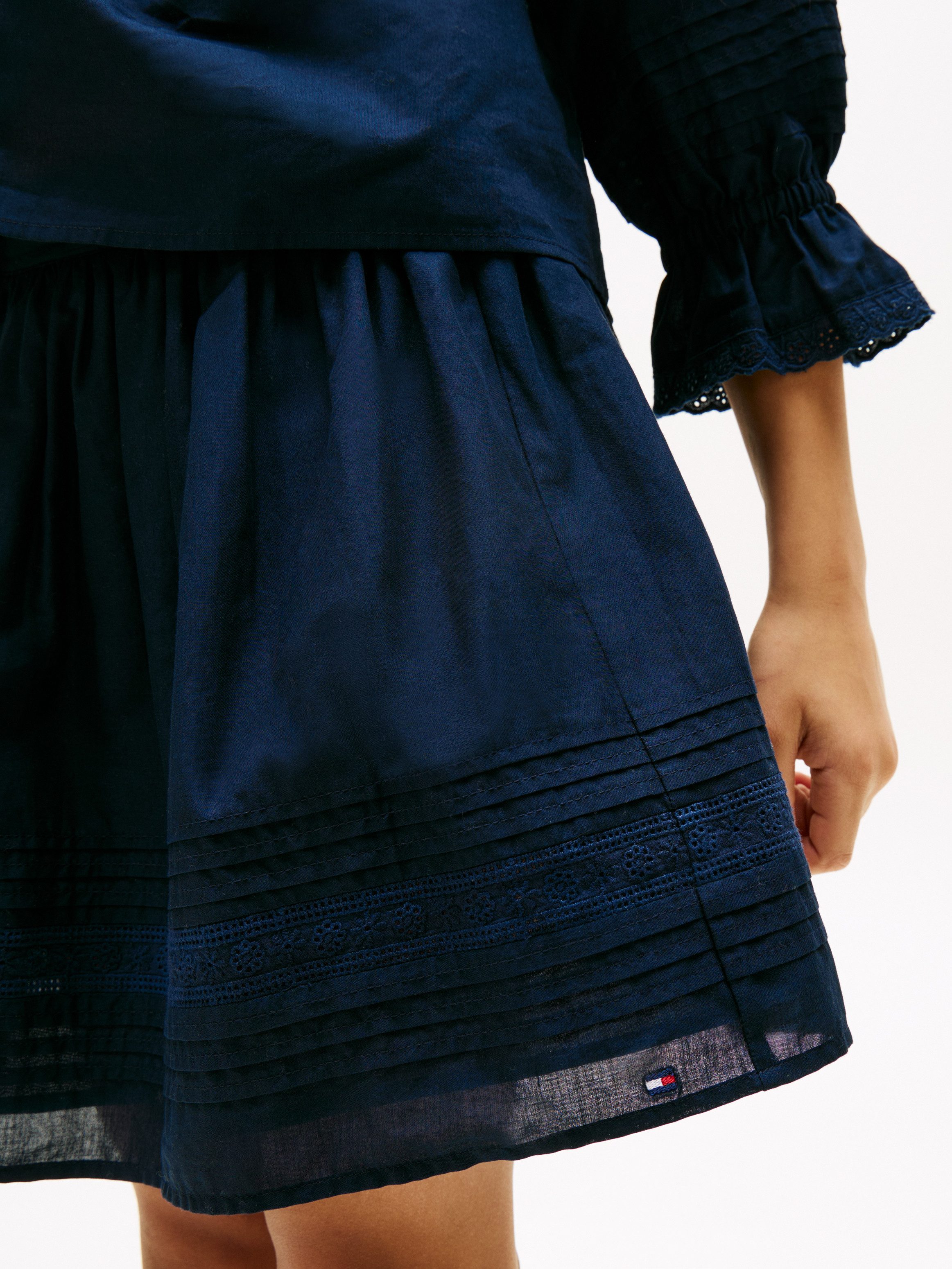 Tommy Hilfiger Geweven rok EMBROIDERED TAPE SKIRT voor kinderen tot 16 jaar, met borduursel