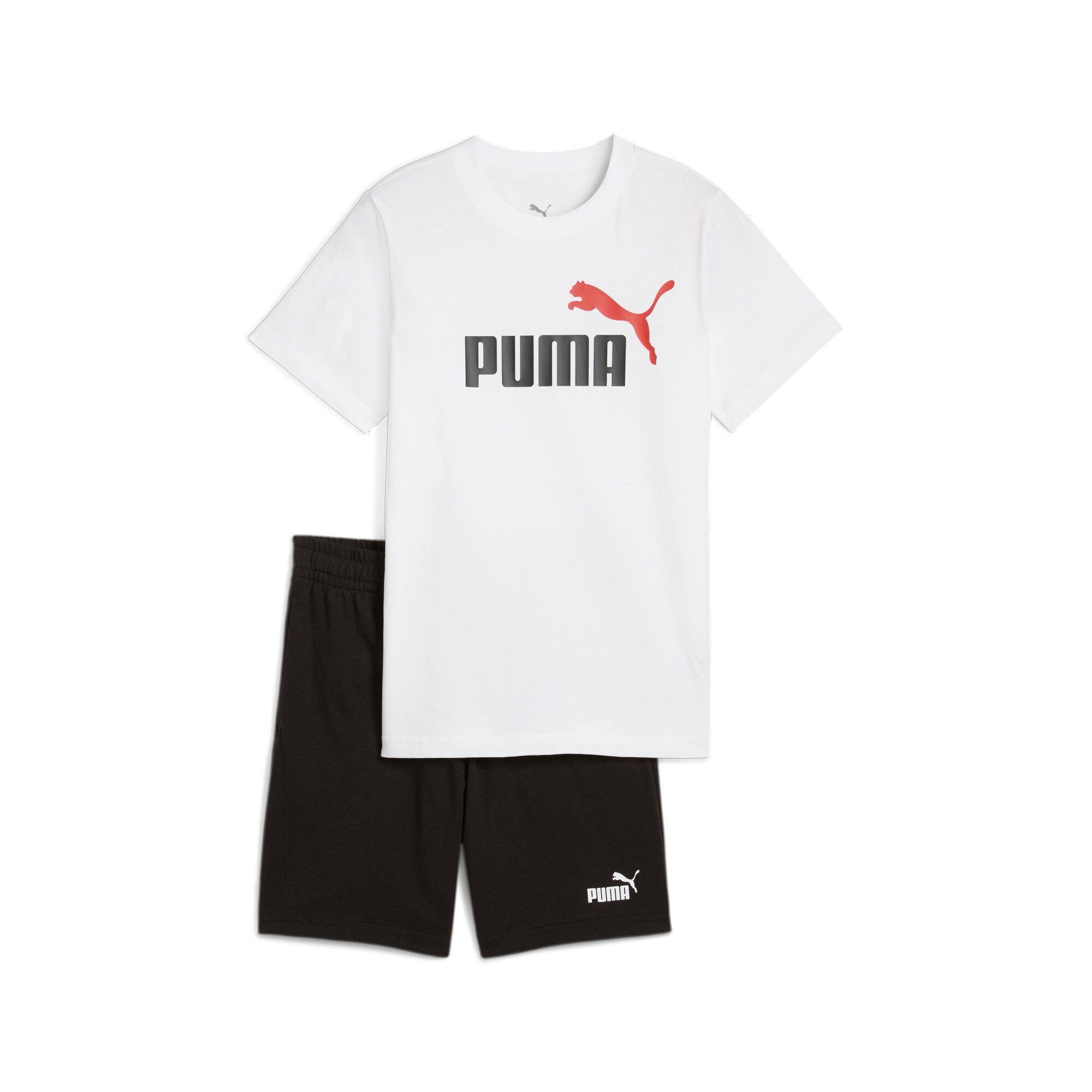 PUMA Trainingspak ESS 2 COLOR NO. 1 LOGO TEE AND SHORTS SET B (2-delig) jongens trainingspakken maat 152 wit