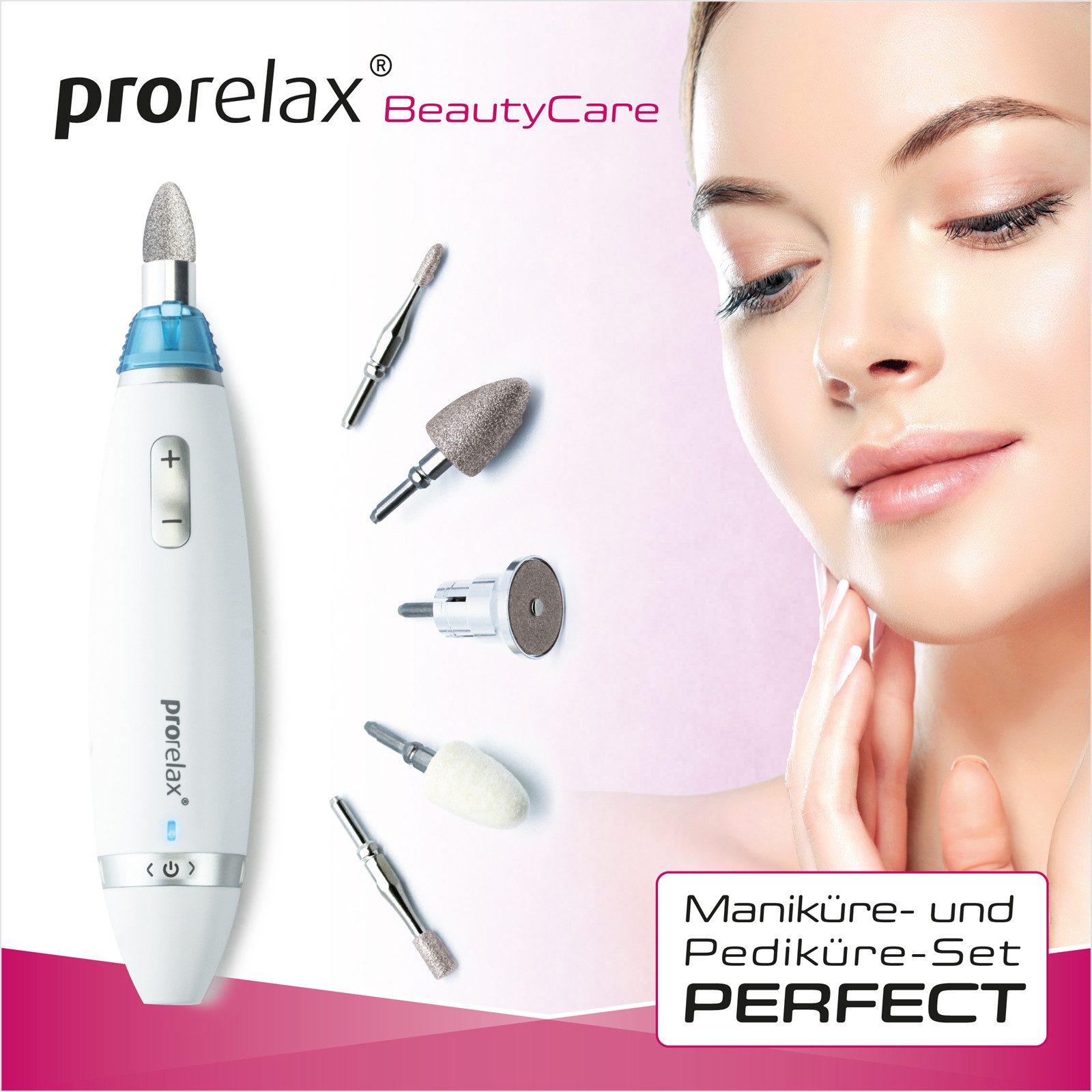 prorelax Manicure-/pedicureset 41540 Perfect 5 opzetstukken, met opbergtas