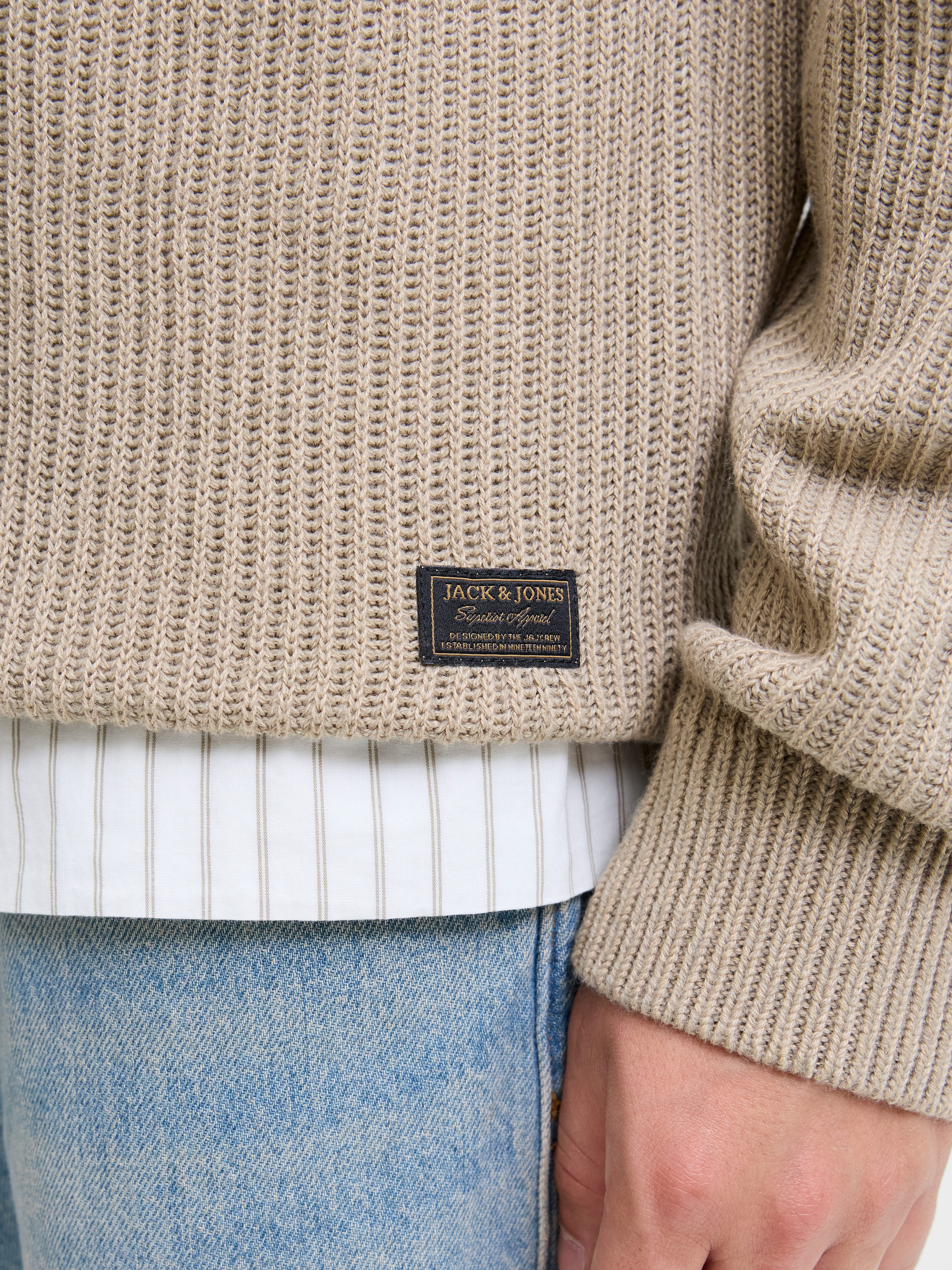 Jack & Jones Schipperstrui JJPANNEL KNIT HALF ZIP AW25