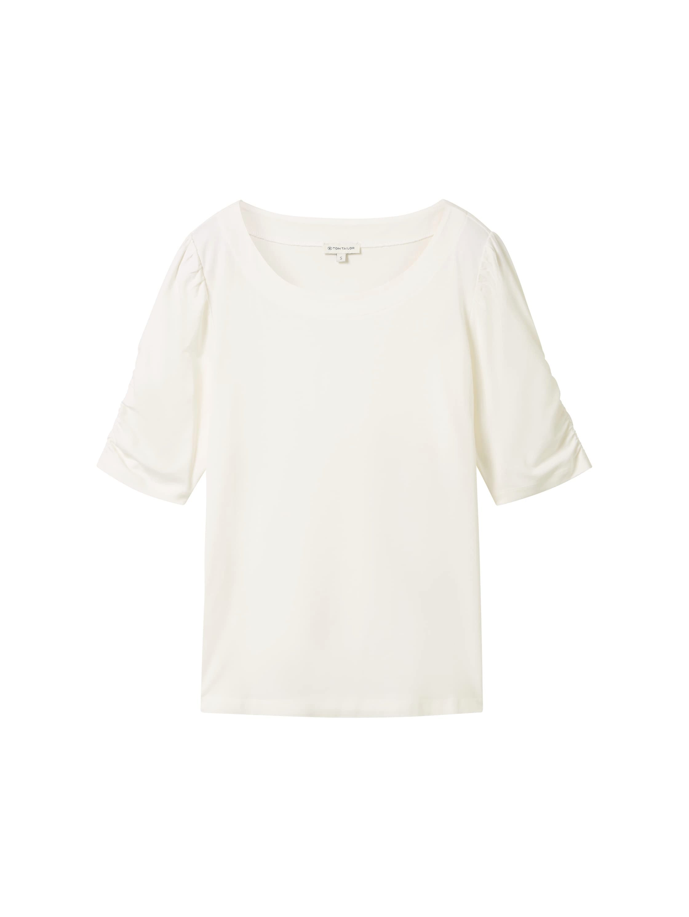 Tom Tailor T-shirt met rimpeling aan de mouwen