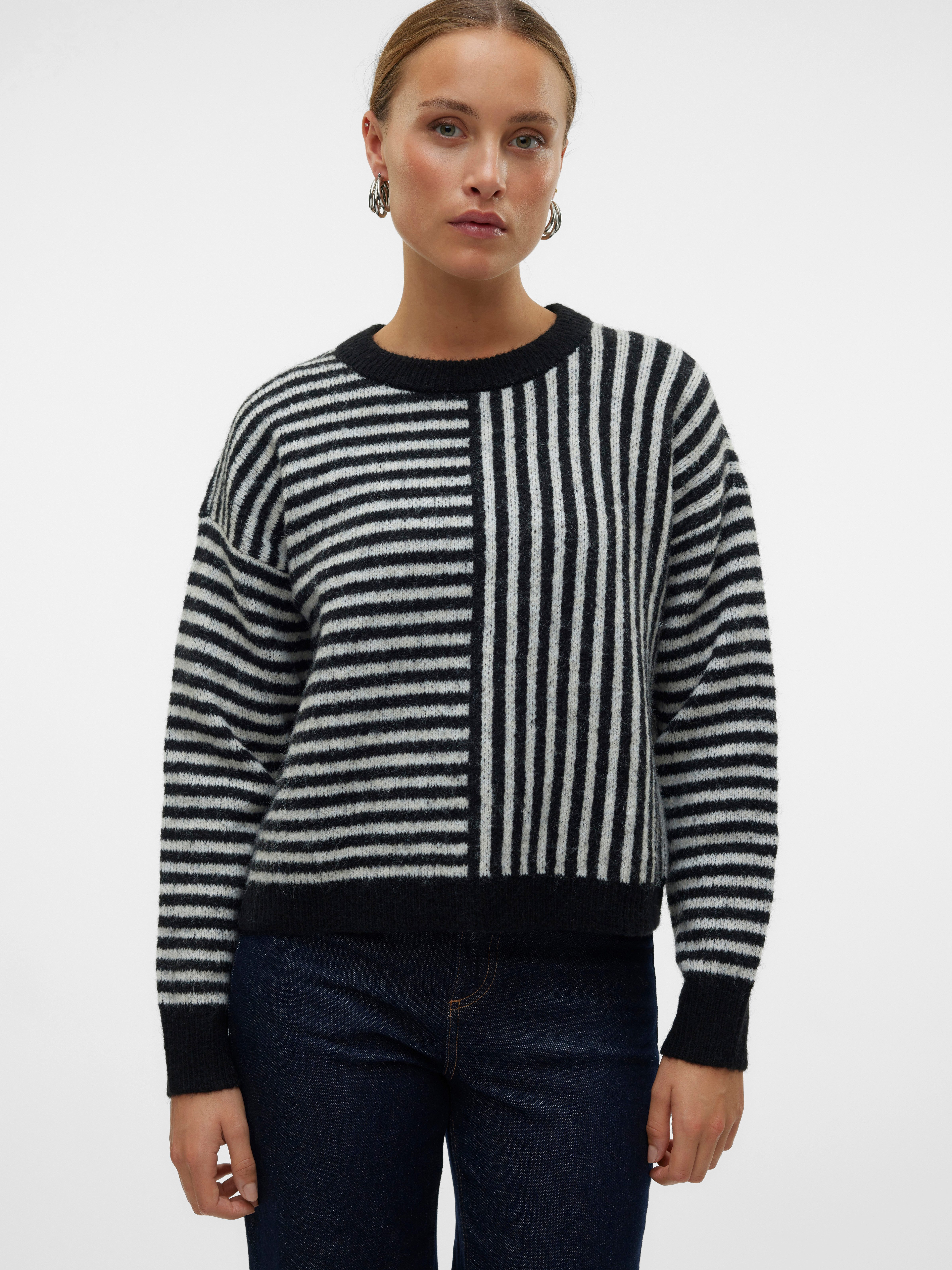 Vero Moda Gebreide trui VMURANUS LS ONECK CROPPED PULLOVER GA BF