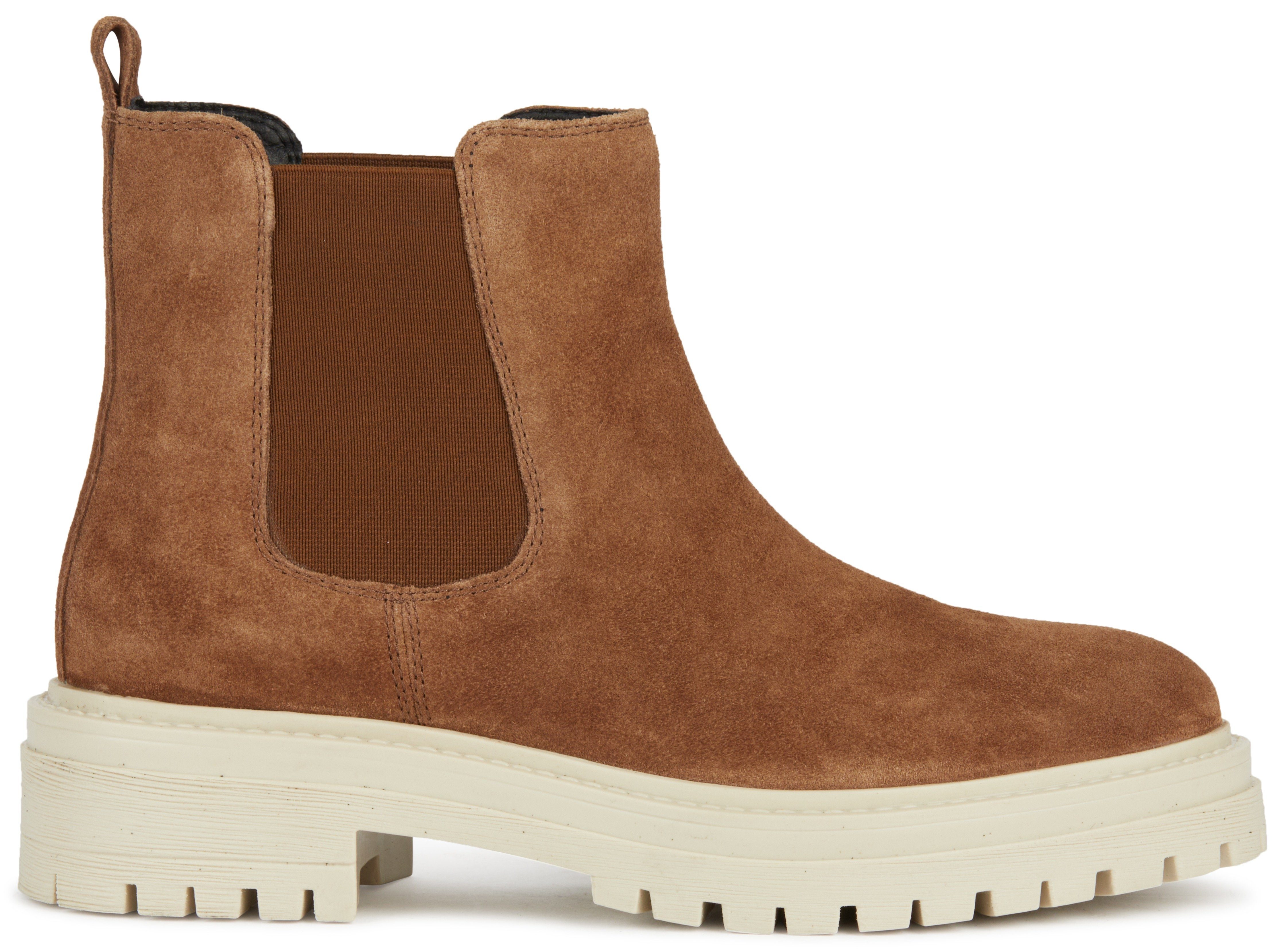 Geox Chelsea-boots D Iridea blokhak, streetwear, instapschoen, laarsjes met contrasten