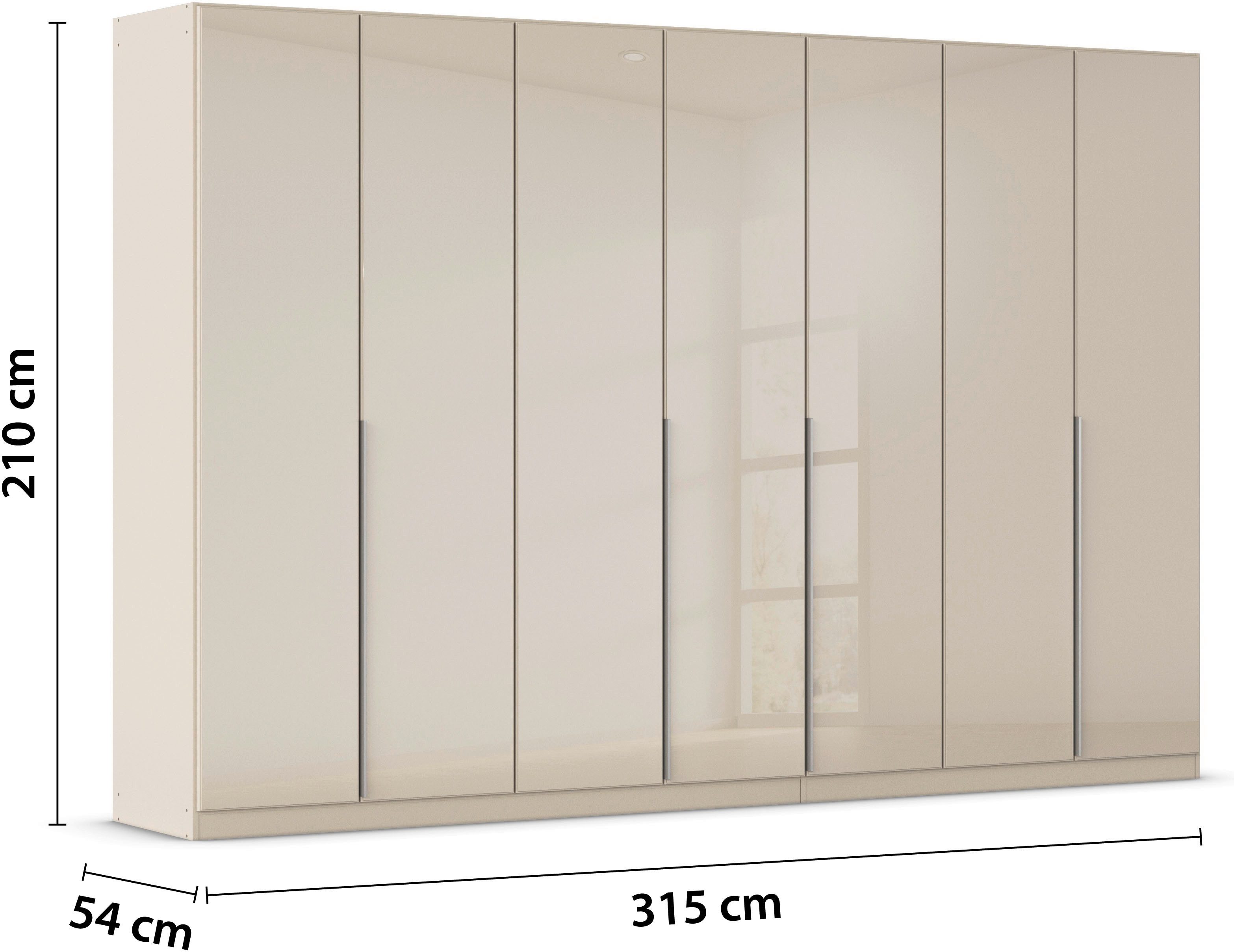 rauch Draaideurkast Kledingkasten kast garderobe AGORDO met glazen front doordachte binnenuitrusting, in 6 breedtes en 2 hoogtes made in germany