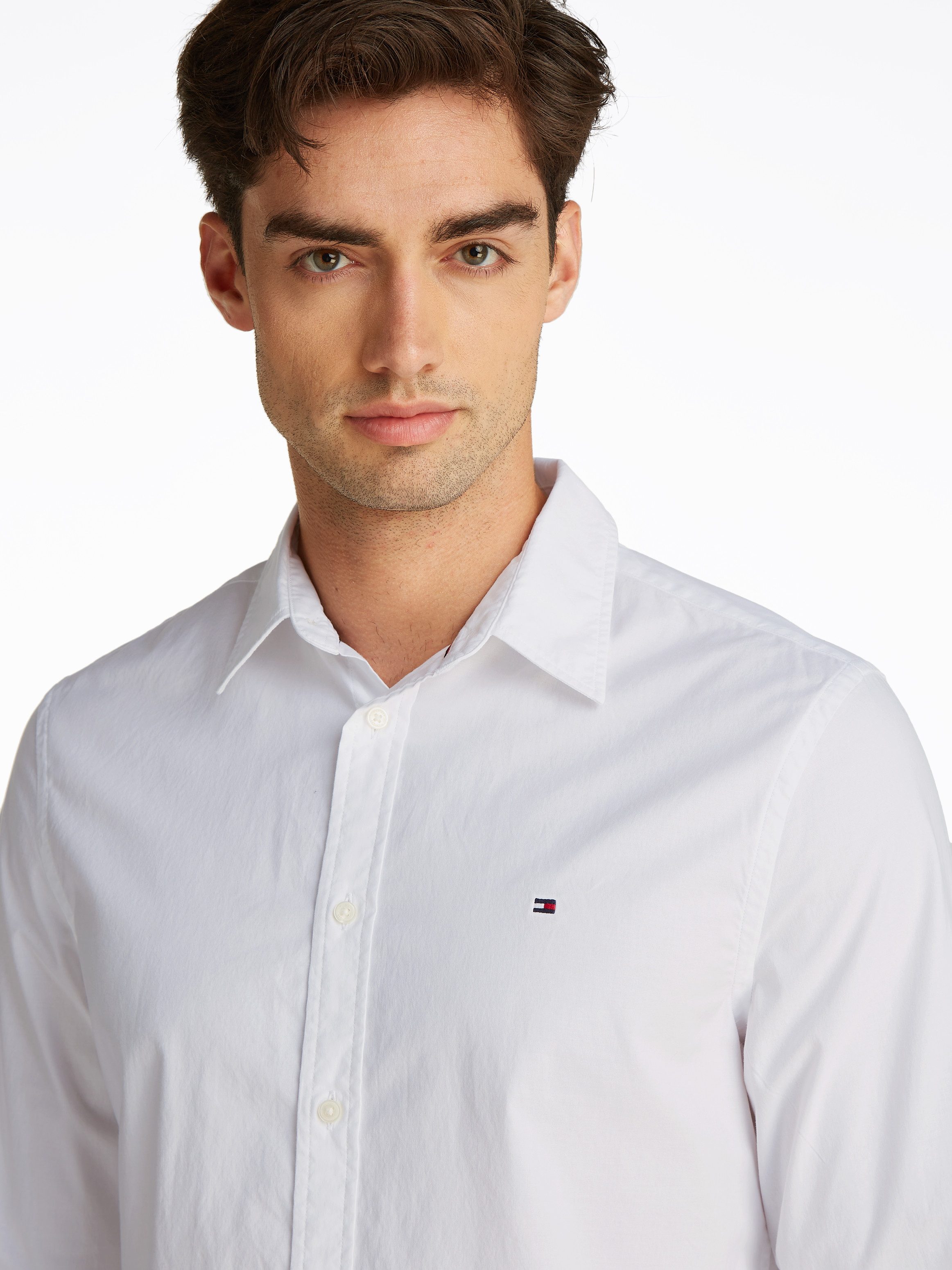Tommy Hilfiger Businessoverhemd FLEX POPLIN KENT COLLAR SF SHIRT