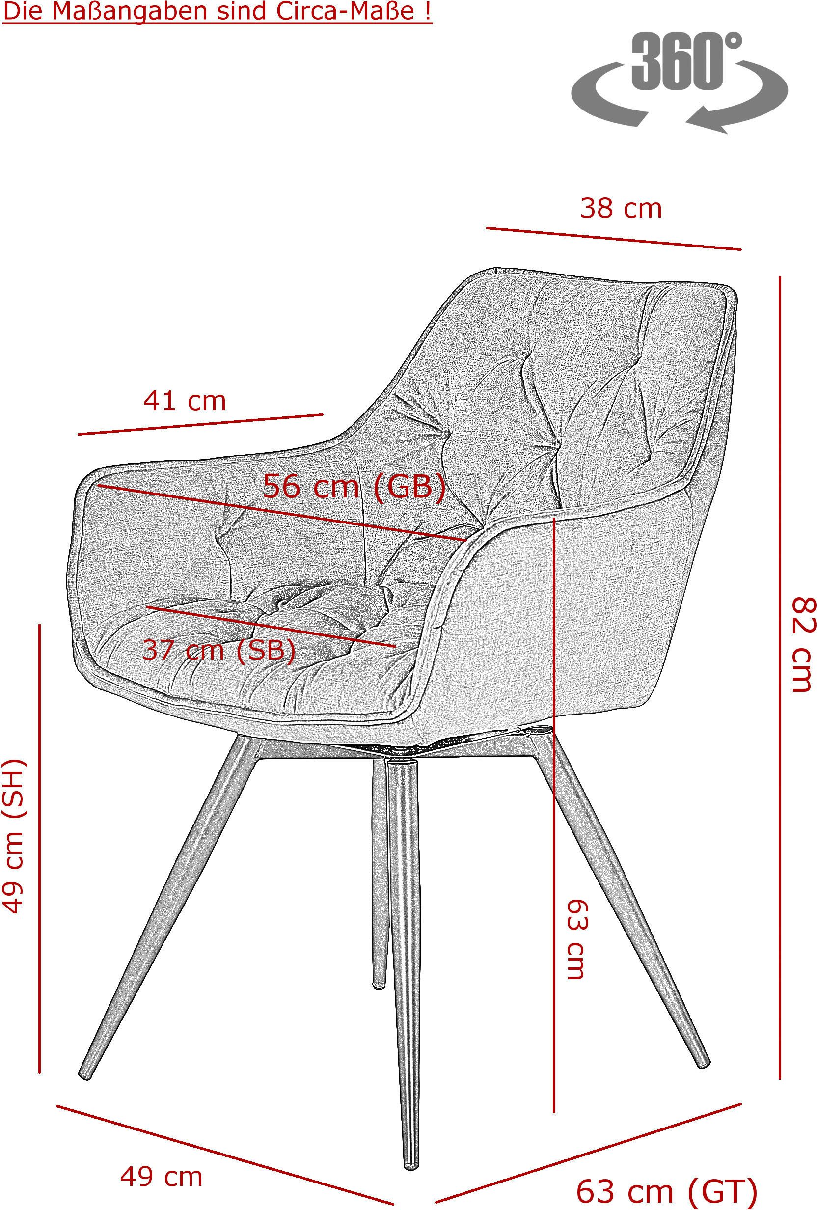 HELA Eethoek Havel Tafel 140-180x90 cm, synchron-uittrek, stoel 360° draaibaar, armleuningen (7-delig)