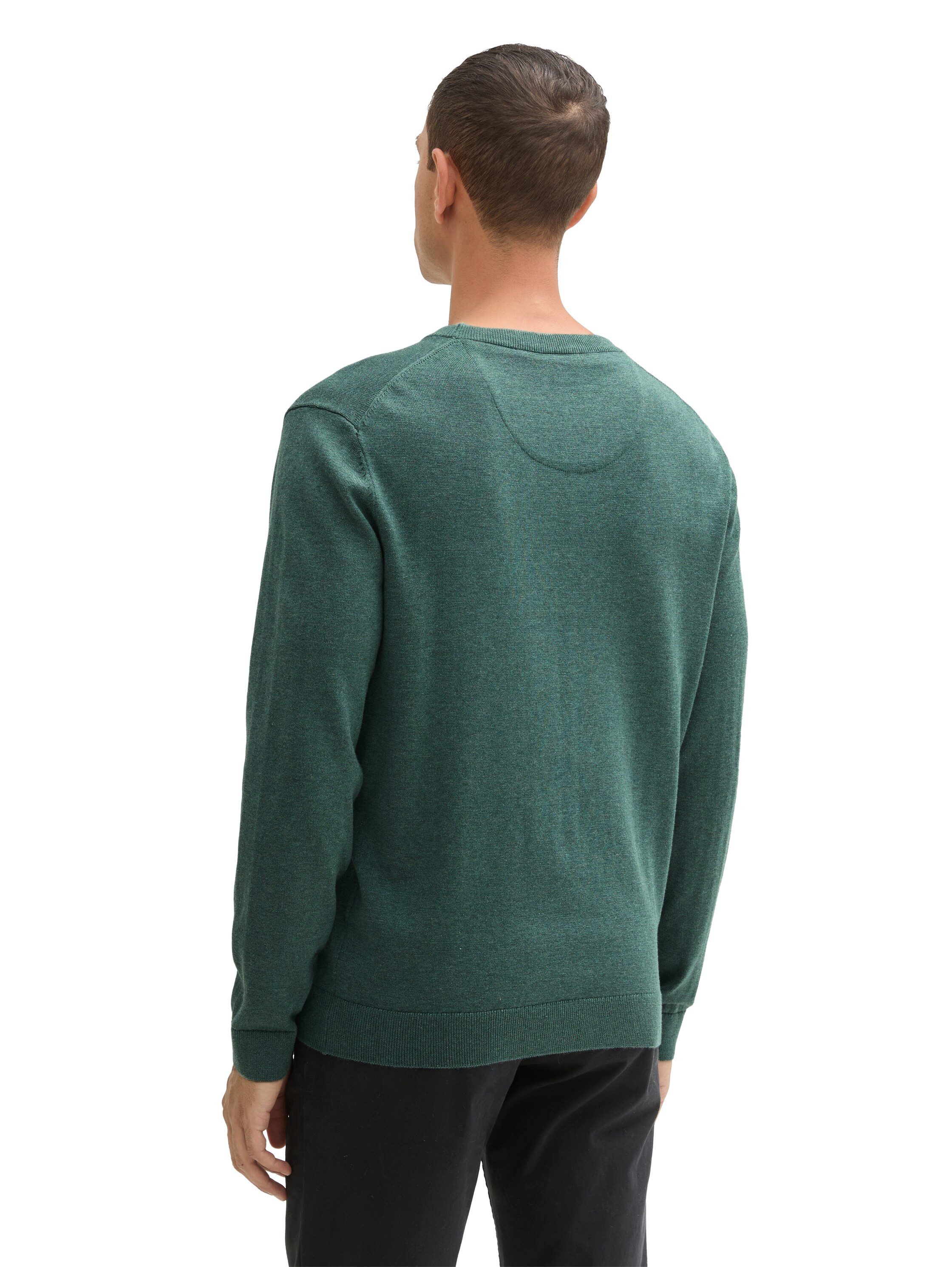 Tom Tailor Trui met ronde hals met geborduurd logo