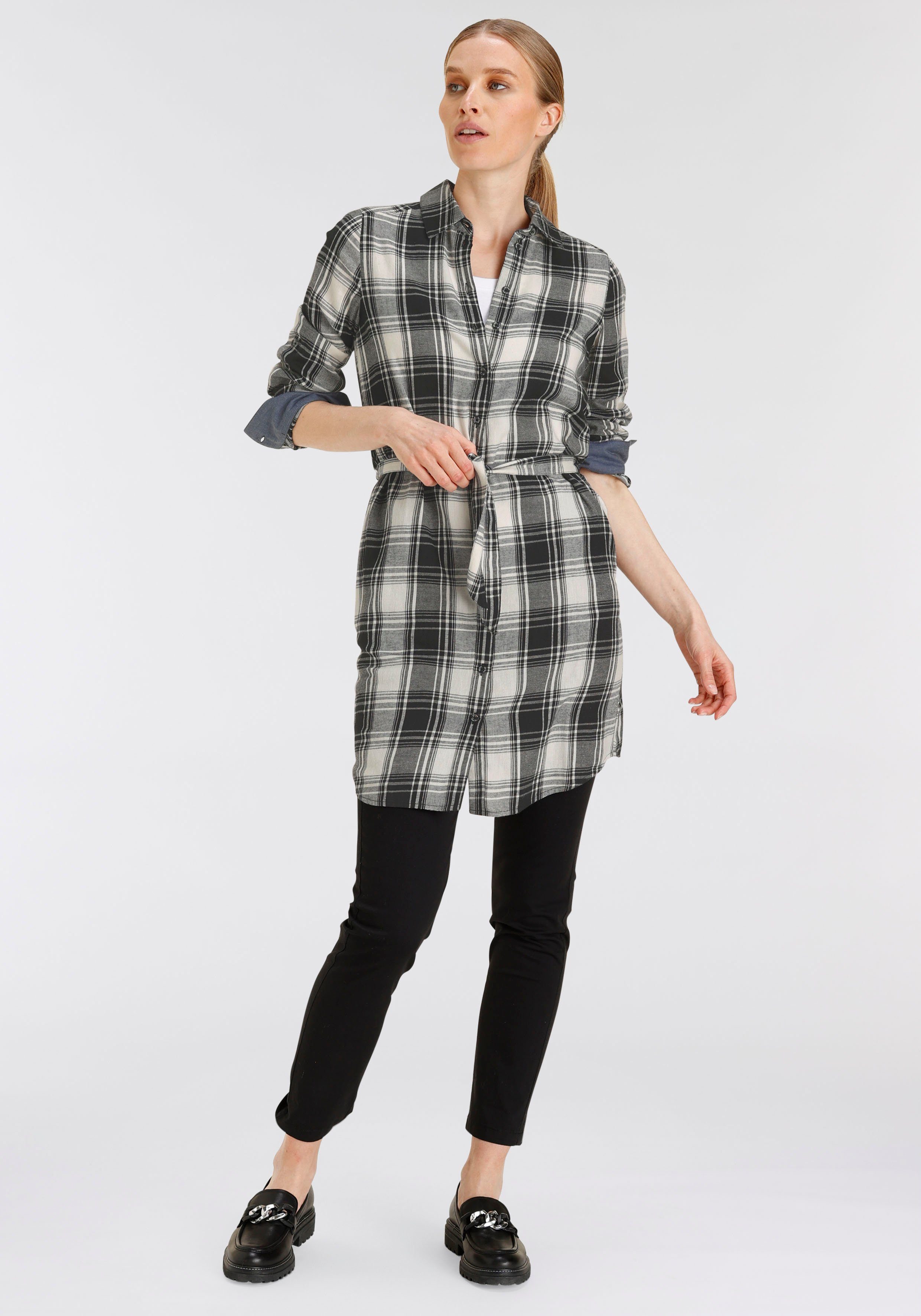 DELMAO Blousejurk in trendy ruitpatroon - nieuw merk!