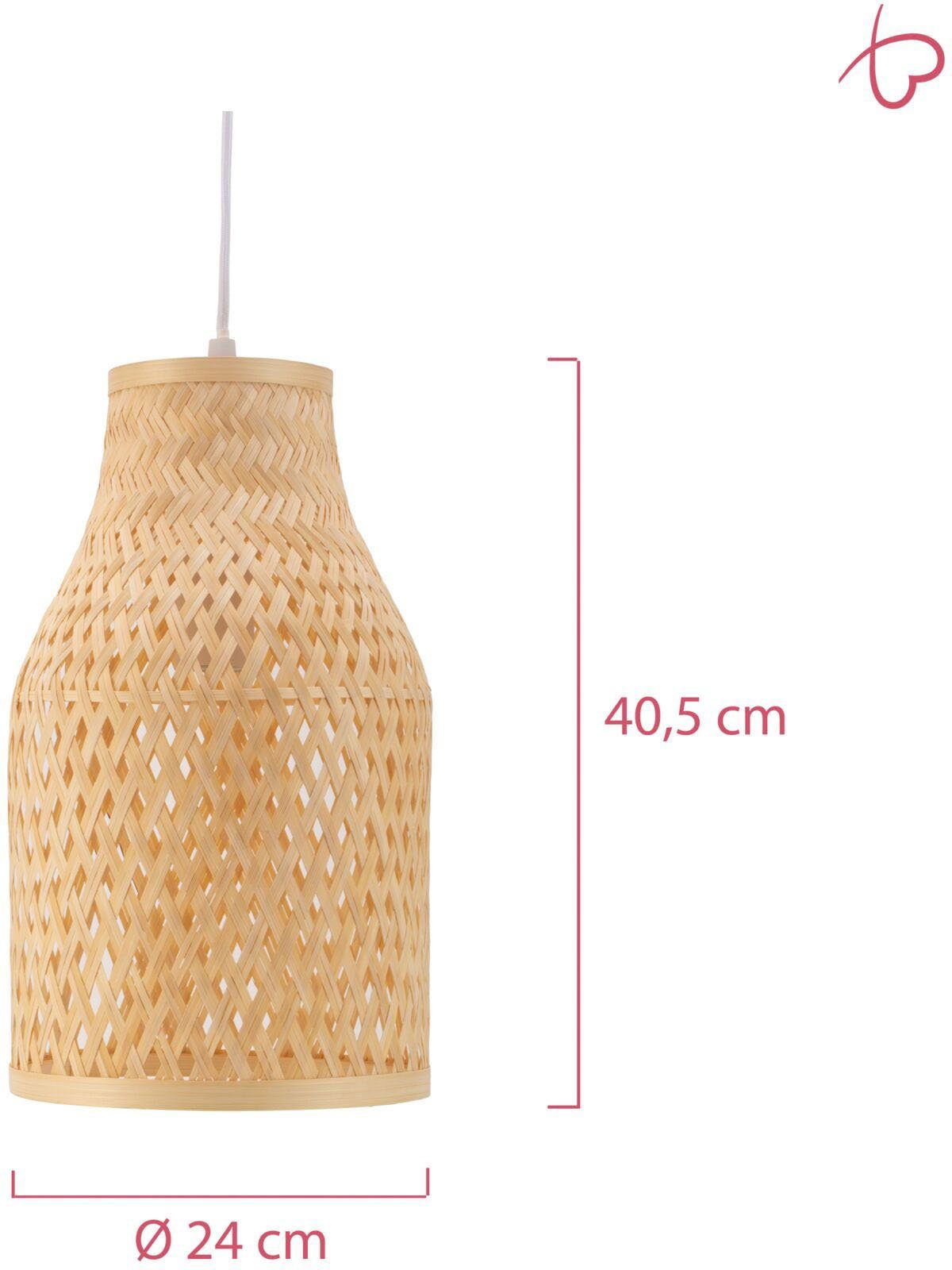 Pauleen Hanglamp Woody Romance max20W beige/wit 230V bamboe/metaal