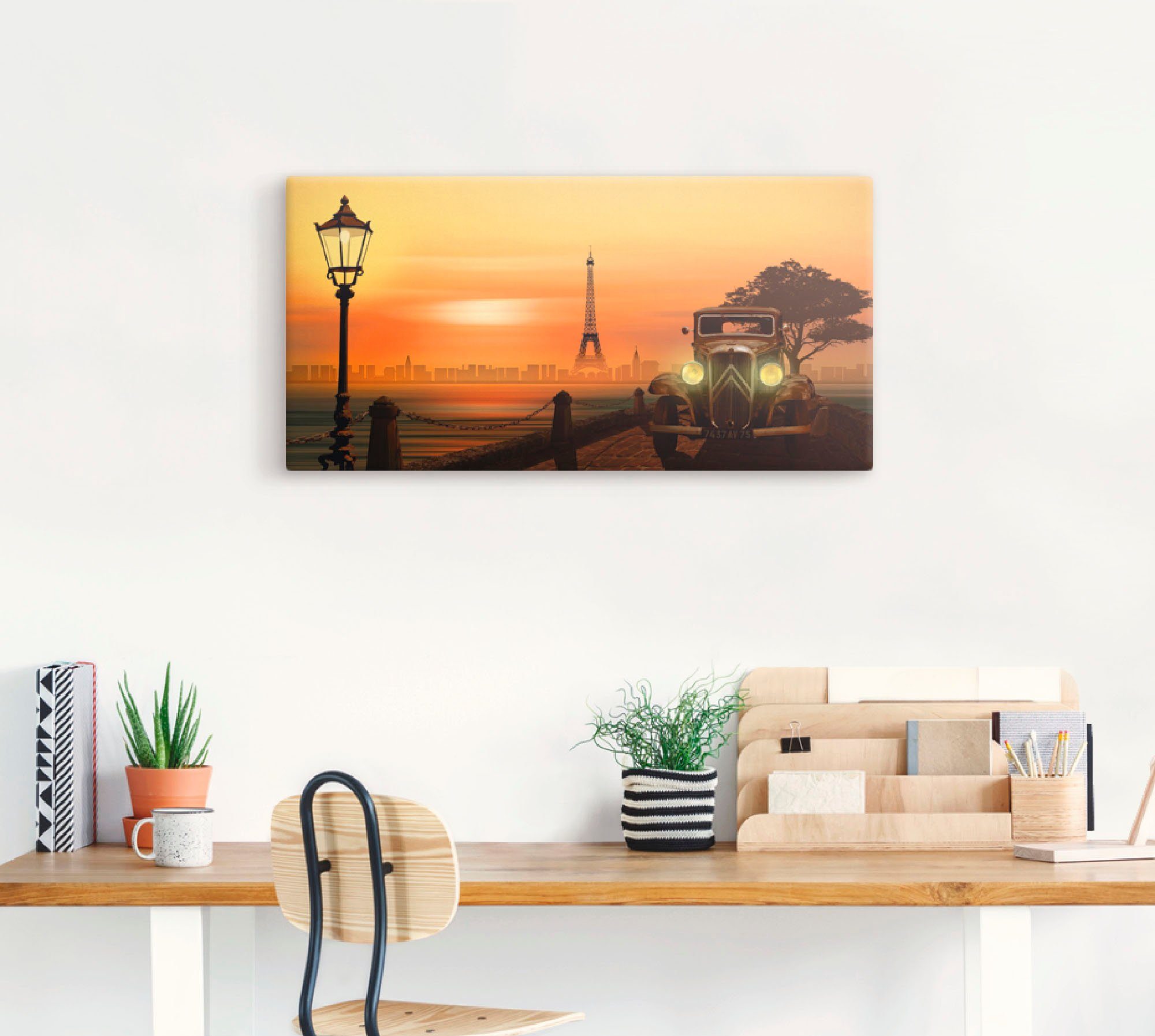Artland Artprint Parijs Nostalgie als artprint op linnen, poster in verschillende formaten maten