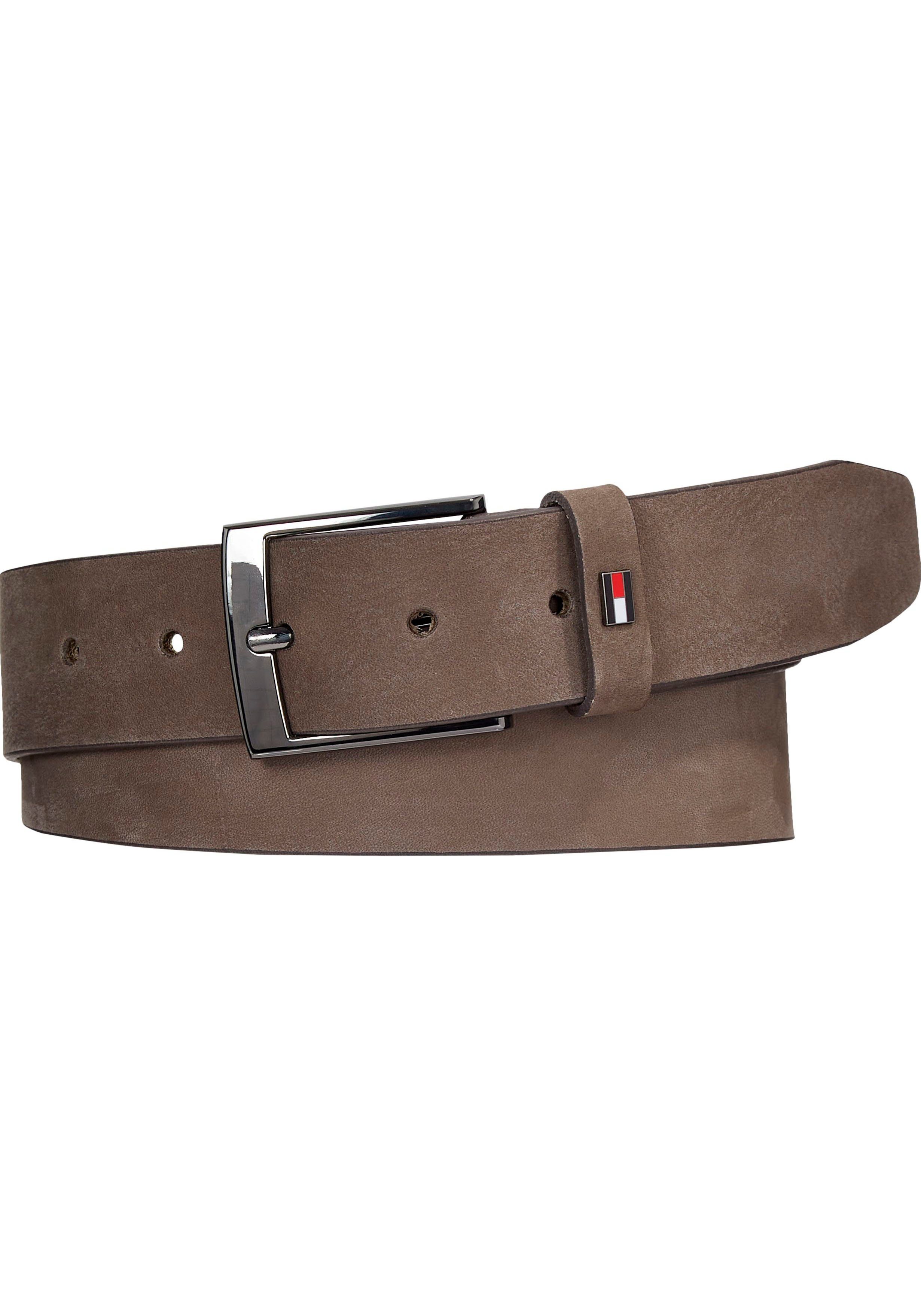 Tommy Hilfiger Leren riem ADAN NUBUCK 3.5 met metalen label aan de sluiting