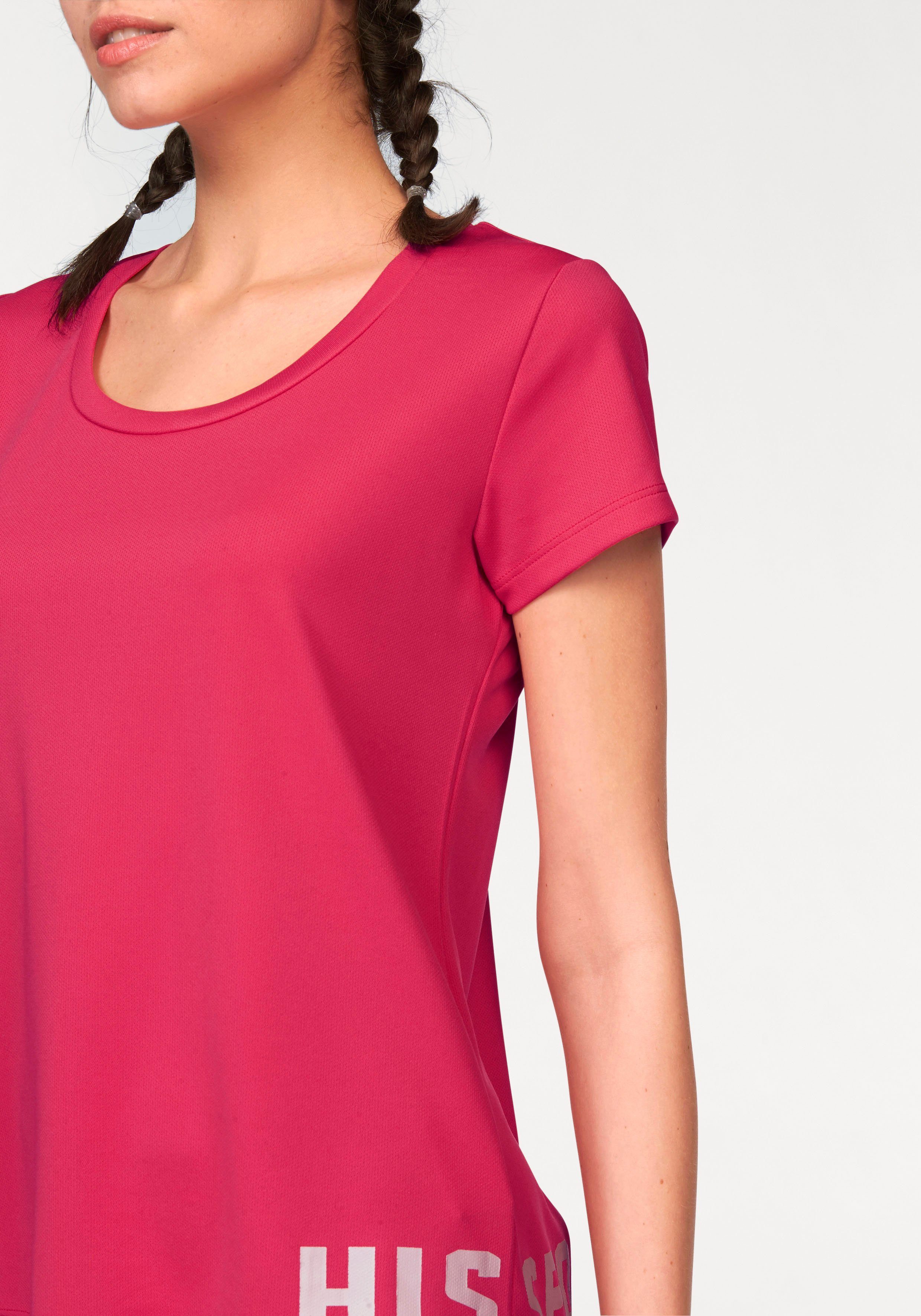 H.I.S Functioneel shirt figuuraccentuerende snit, sportieve look, met trendy logoprint (Set van 2)