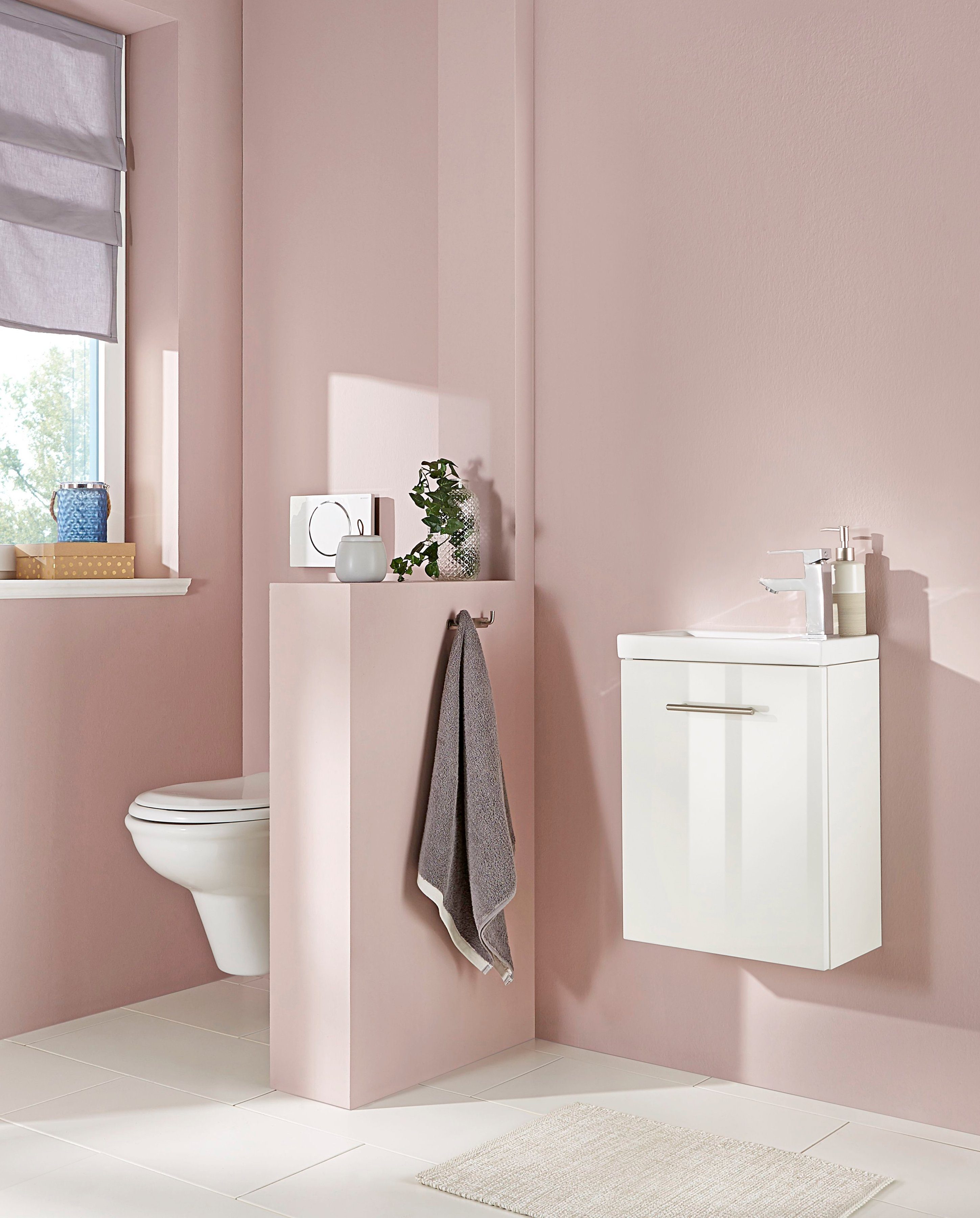 welltime Wastafelmeubel Trento, in verschillende designs en kleuren BxDxH: 40x23x56 cm, gastenbad SlimLine, wastafel