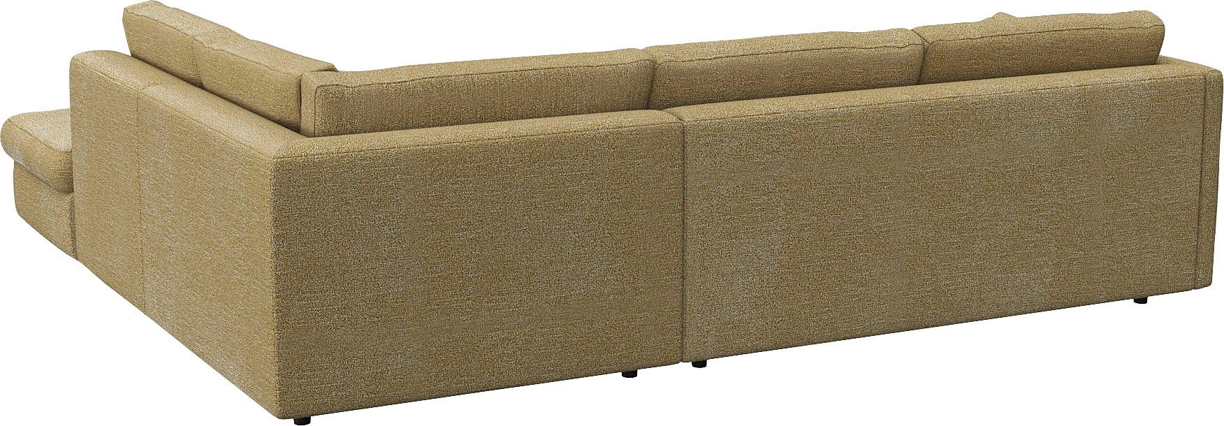 FLEXLUX Hoekbank Lovane, elegant en tijdloos, comfortabel, L-vorm Zacht en zeer comfortabel, grote zitdiepte op koudschuim, inclusief sierkussen