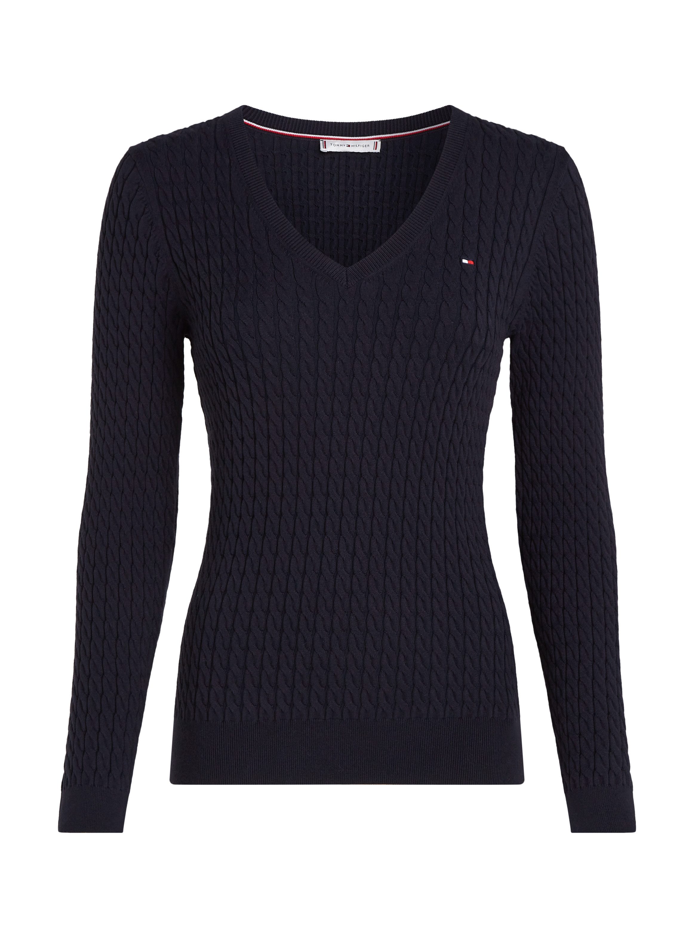 Tommy Hilfiger Gebreide trui CO CABLE V-NK SWEATER