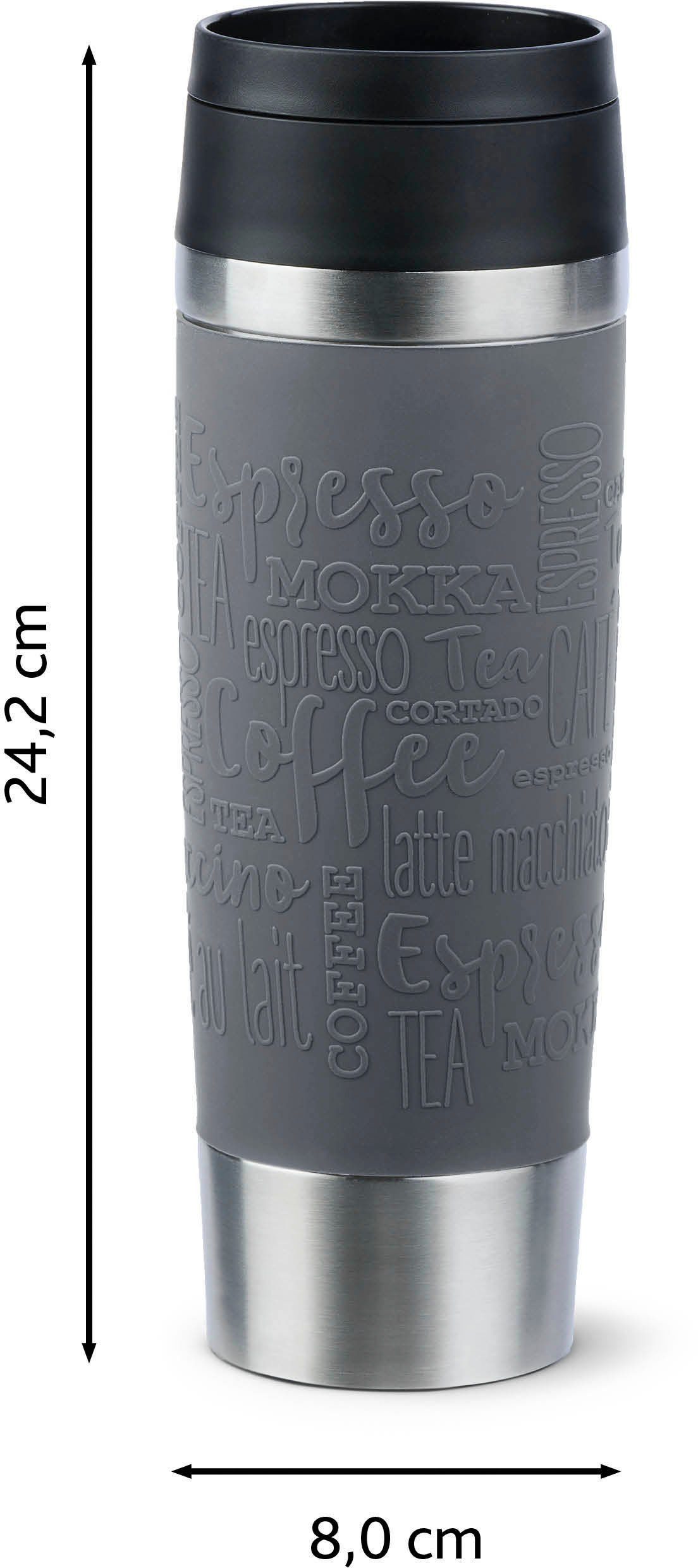 Emsa Thermosbeker Travel Mug Classic, met 360° drinkopening 4u heet, 8u koud - 360 ml / 6u heet, 12u koud - 500 ml, 100% dicht
