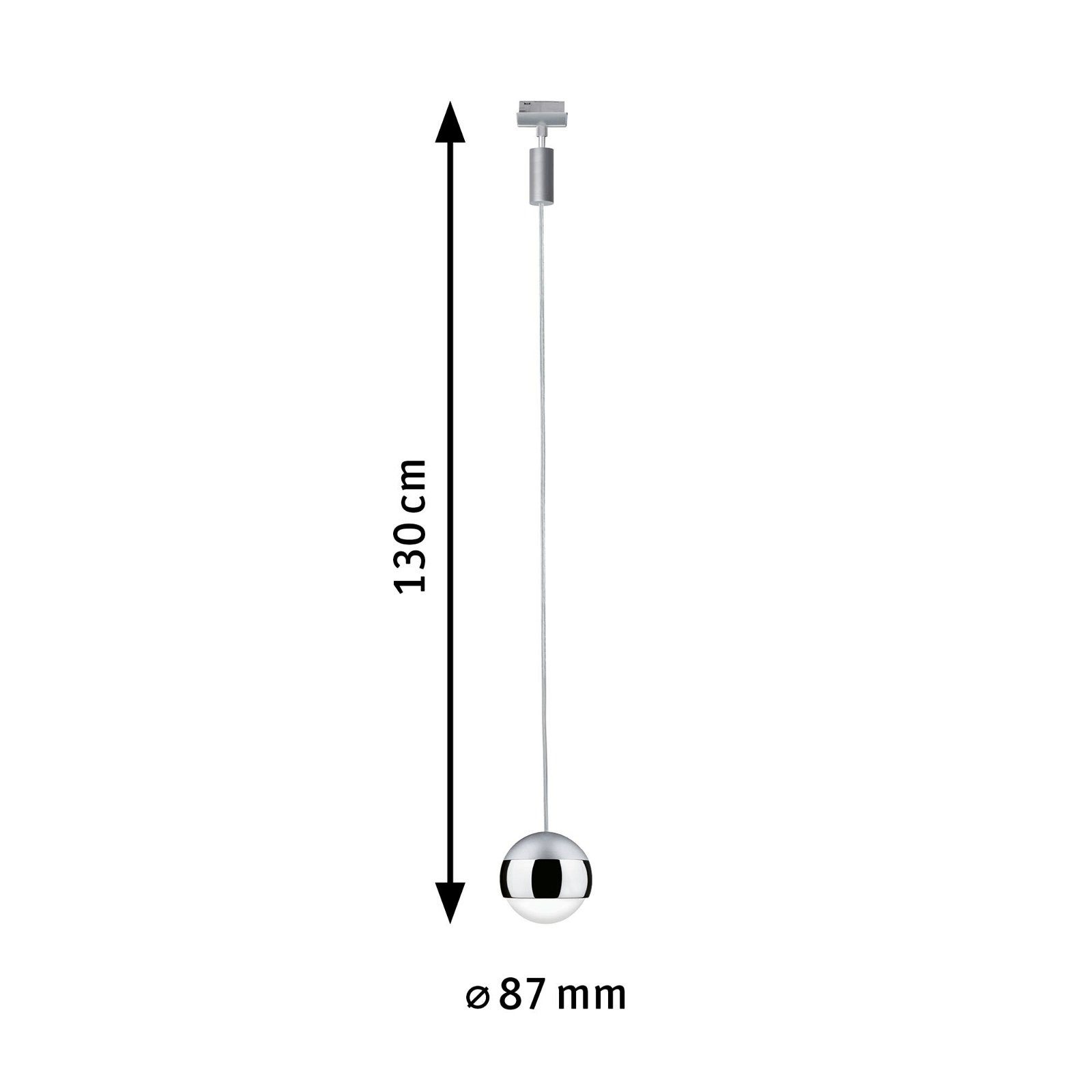 Paulmann Railsysteem-lampen URail Hanglamp Capsule II 400lm 6,3W 2700K 230V Zwart mat, Chroom