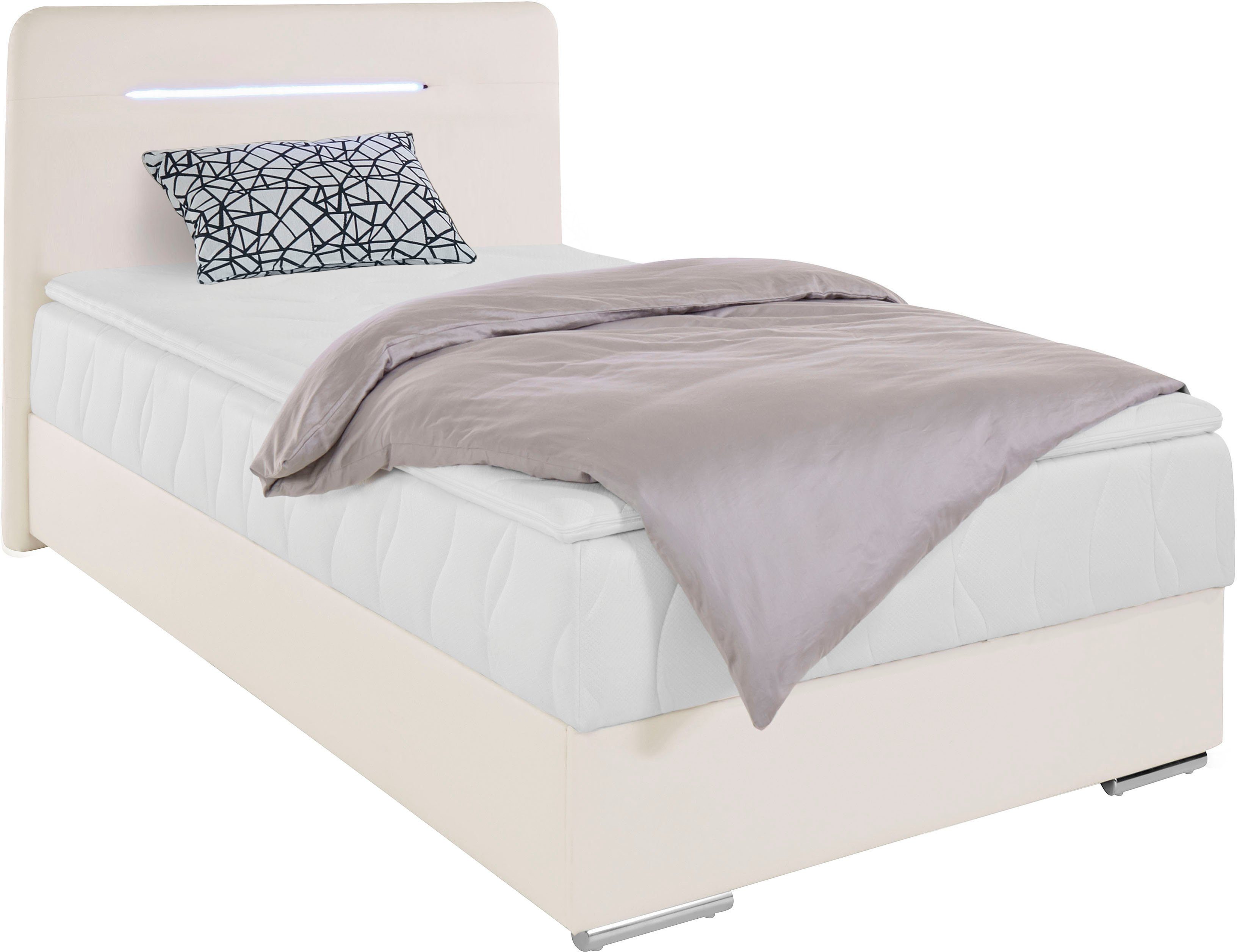 COTTA Boxspring Lighstar inclusief ledverlichting, topmatras, bedkist en sierkussen