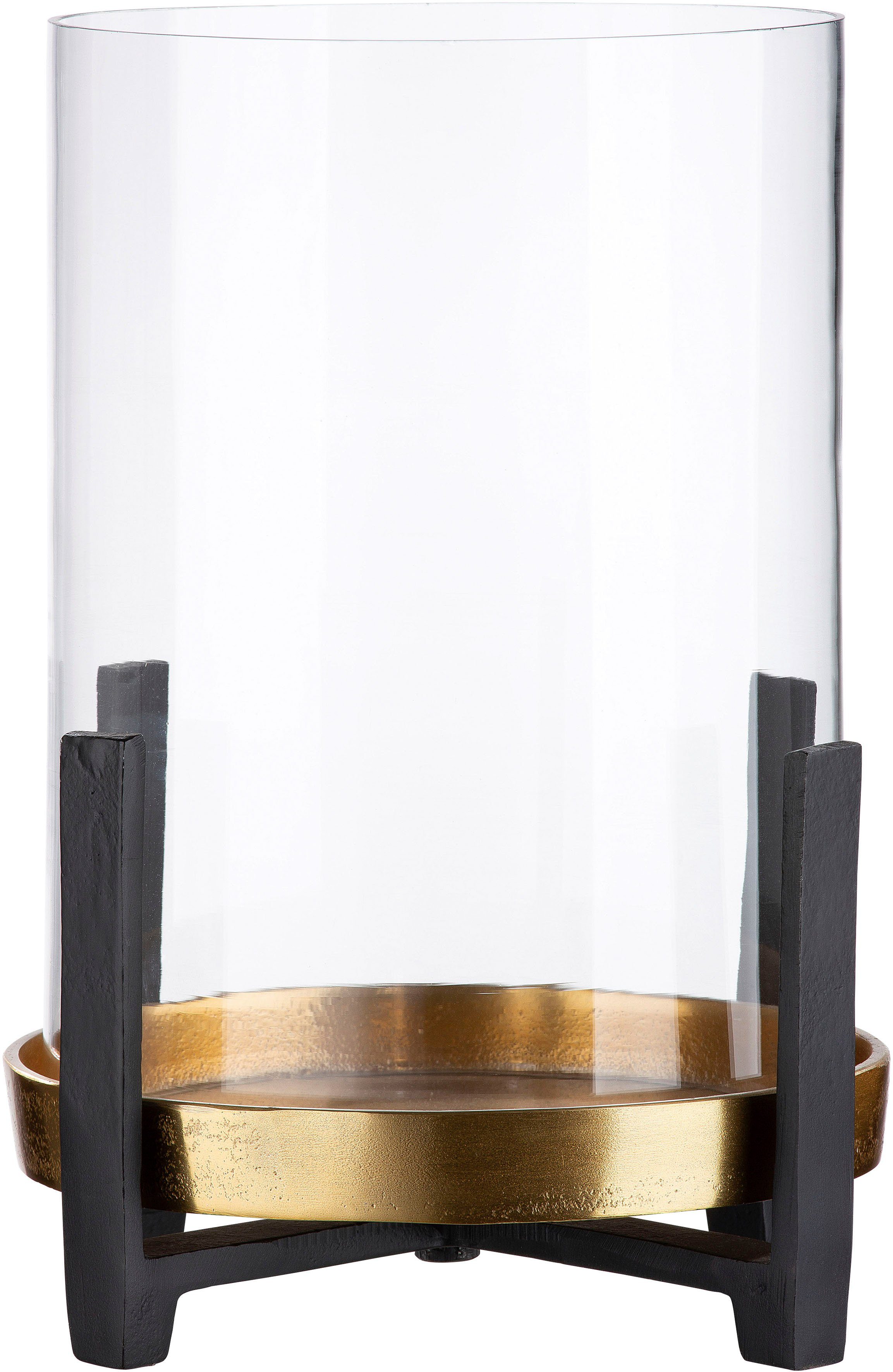GILDE Windlicht NURO uit aluminium, met glazen inzet (1 stuk)