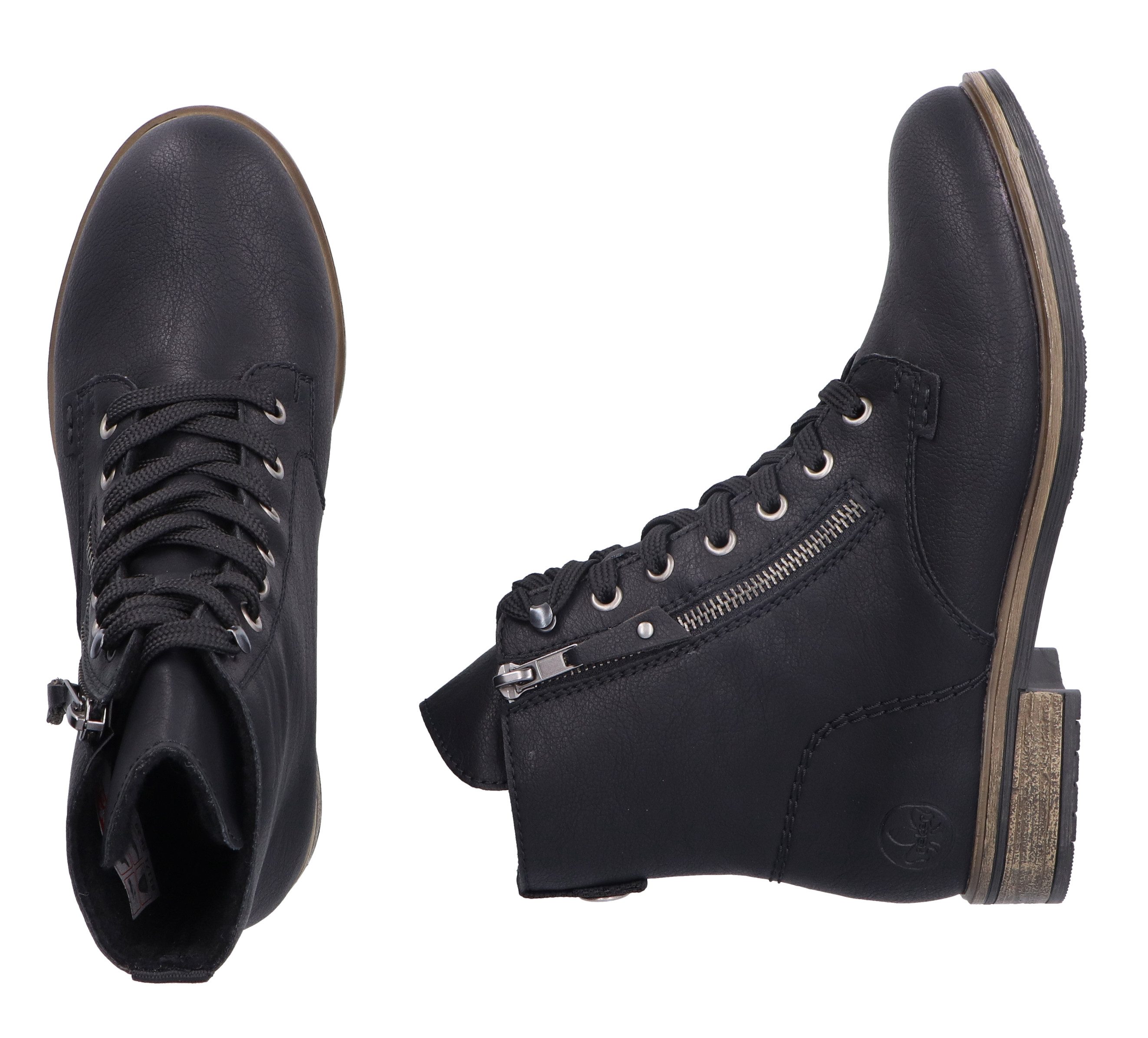 Rieker Veterlaarsjes , veterschoenen, blokhak, in klassieke vorm