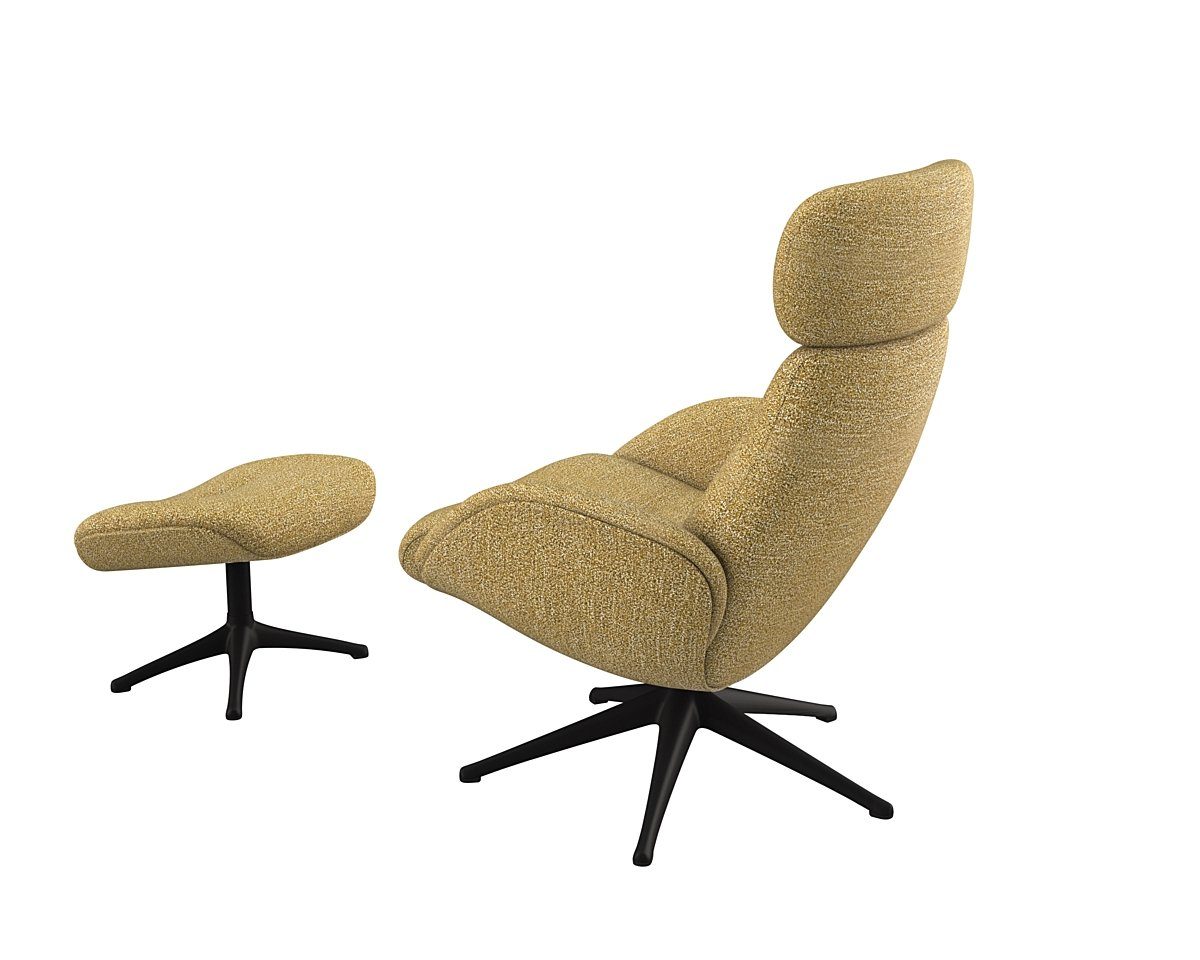 FLEXLUX Relaxfauteuil Relaxchairs Elegant Eersteklas comfort, rug- en hoofdsteunverstelling, draaibaar, zwarte voet