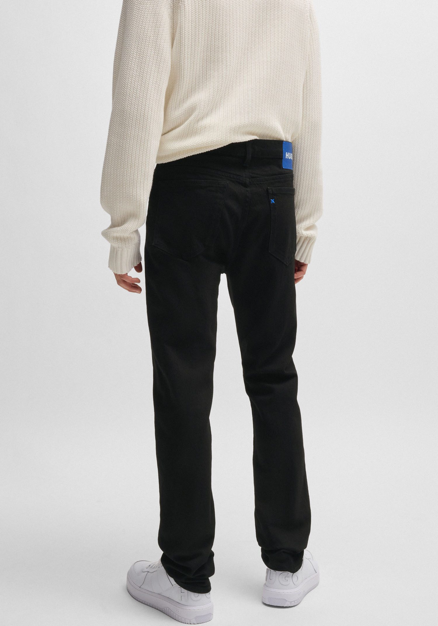 HUGO Blue Slim fit jeans Ash met stone-washed-finish