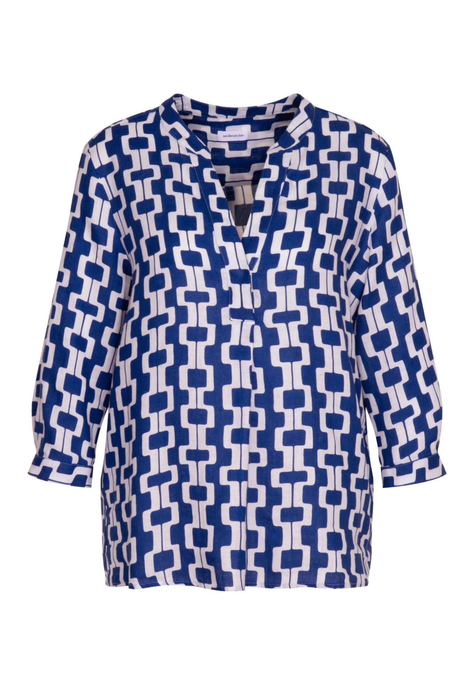 seidensticker Klassieke blouse Zwarte roos Tuniek kettingenprint