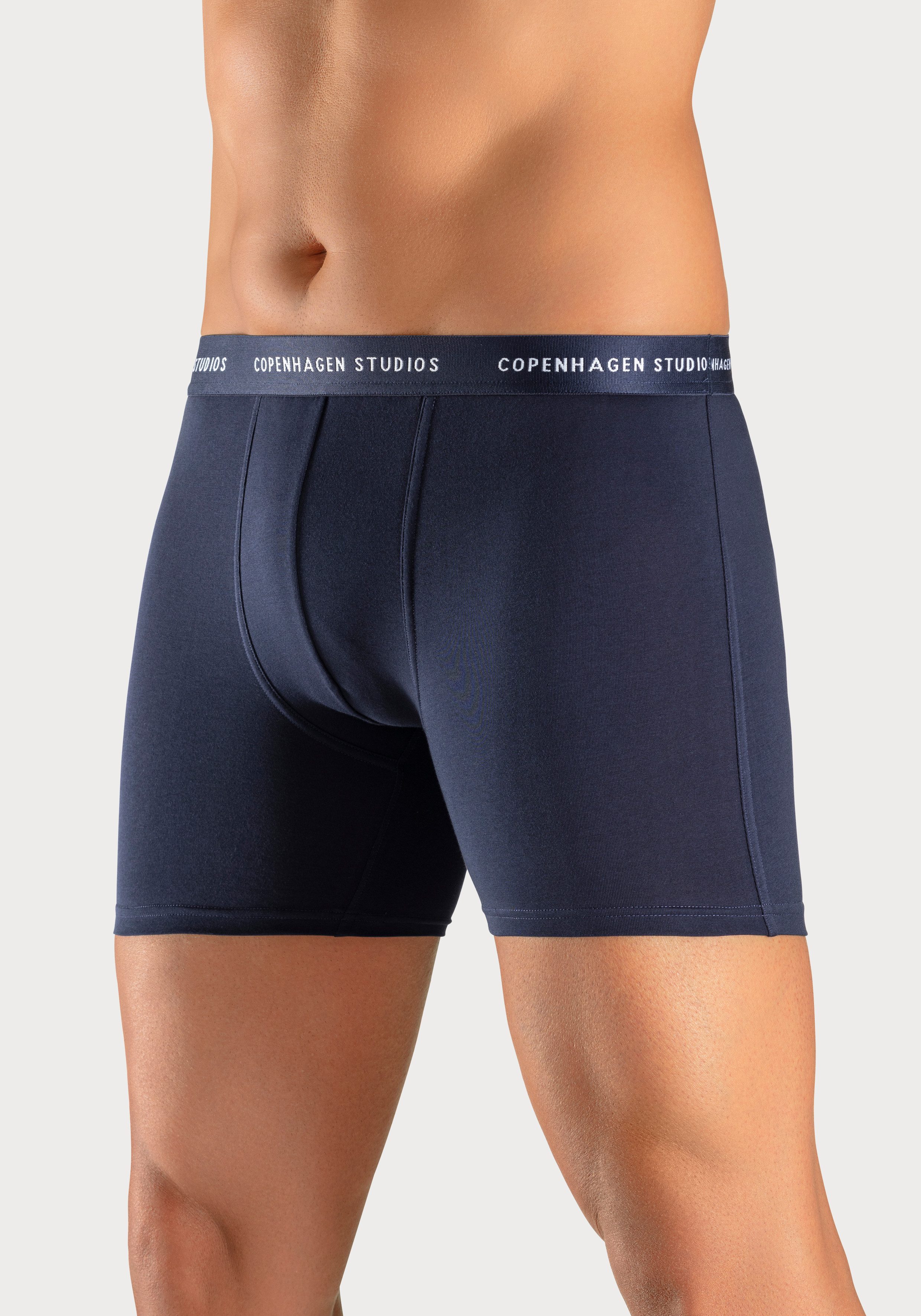 Copenhagen Studios Lange boxershort Boxershorts voor heren met langere pijpen en logo-tailleband (set, 3 stuks)