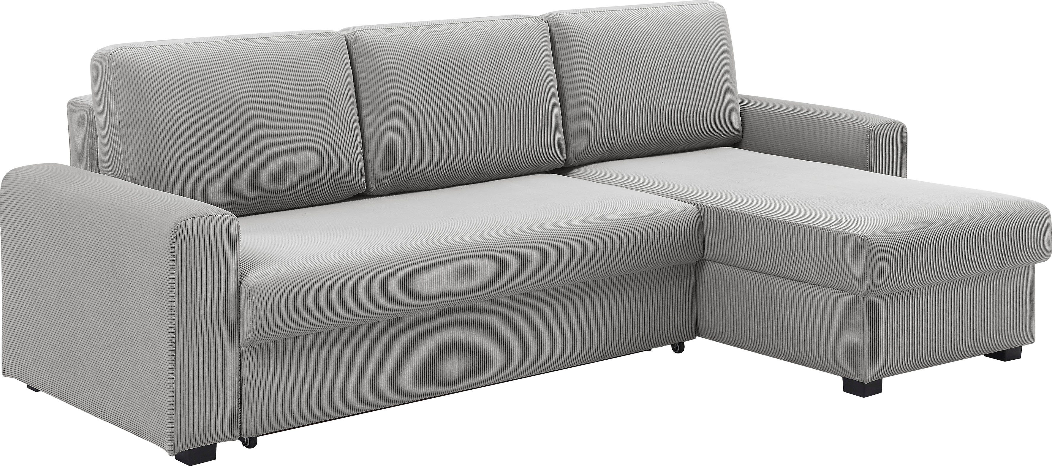 ATLANTIC home collection Hoekbank Dublin L-vorm Slaapfunctie en bedkist, récamier links of rechts te monteren