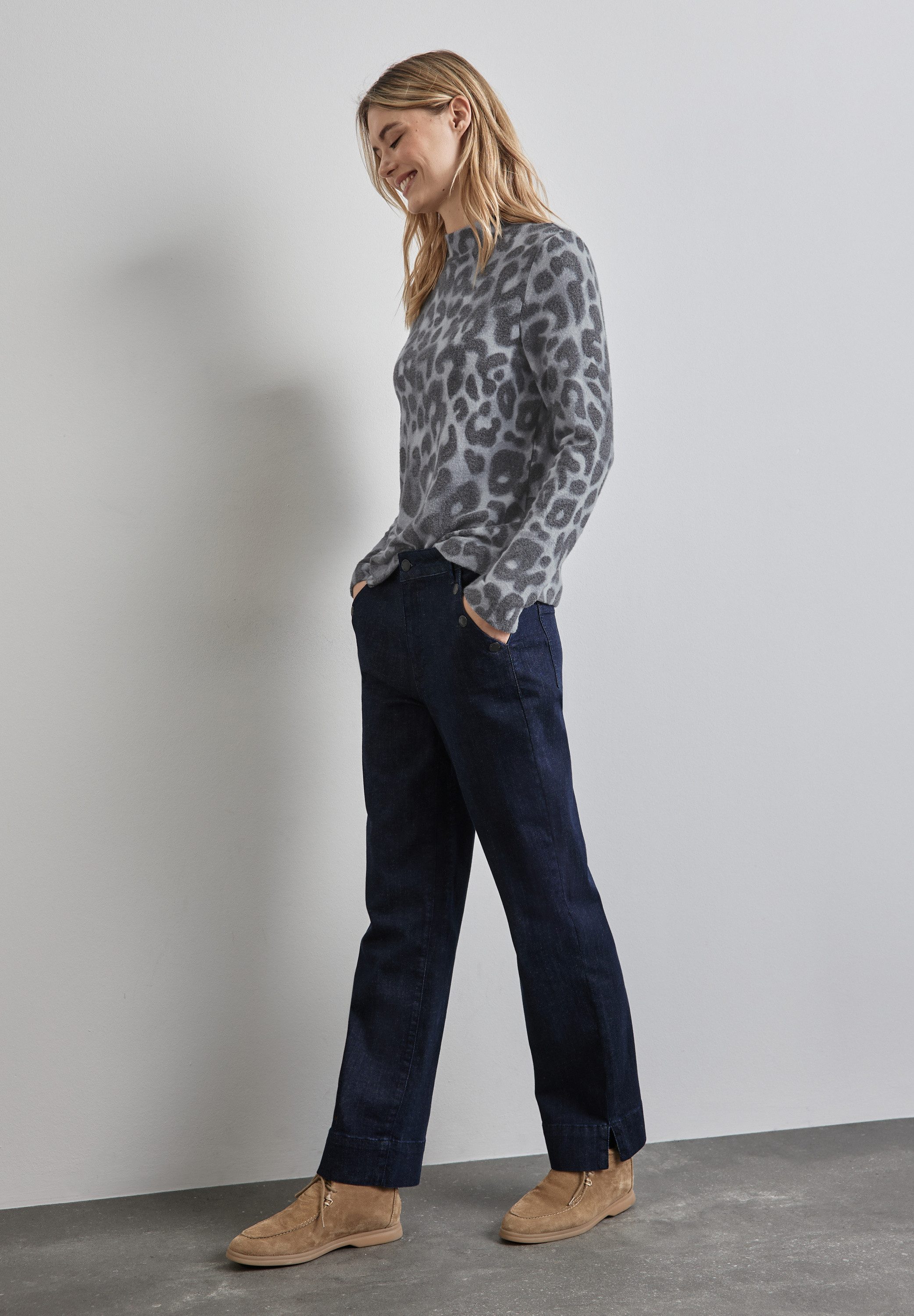 STREET ONE Shirt met lange mouwen met leopatroon