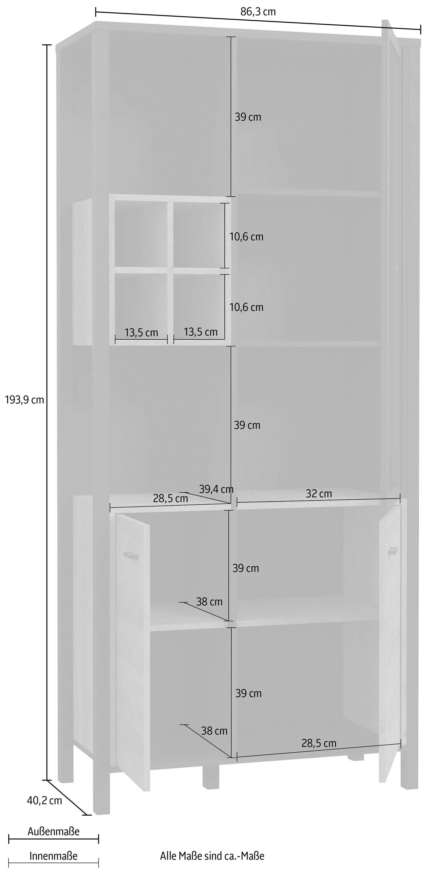 FORTE Vitrinekast High Rock Hoogte ca. 193 cm