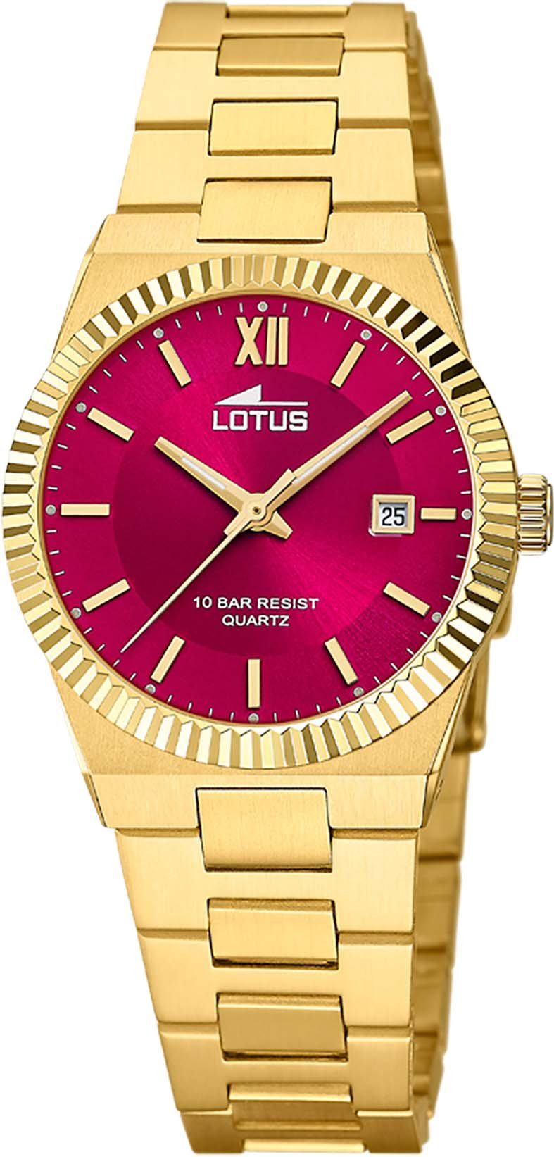 Lotus Kwartshorloge Polshorloge, dameshorloge, roestvrijstalen armband, tot 10 bar waterdicht