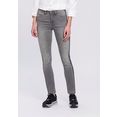 arizona skinny fit jeans zijnaad met contrastkleurige strepen mid waist grijs