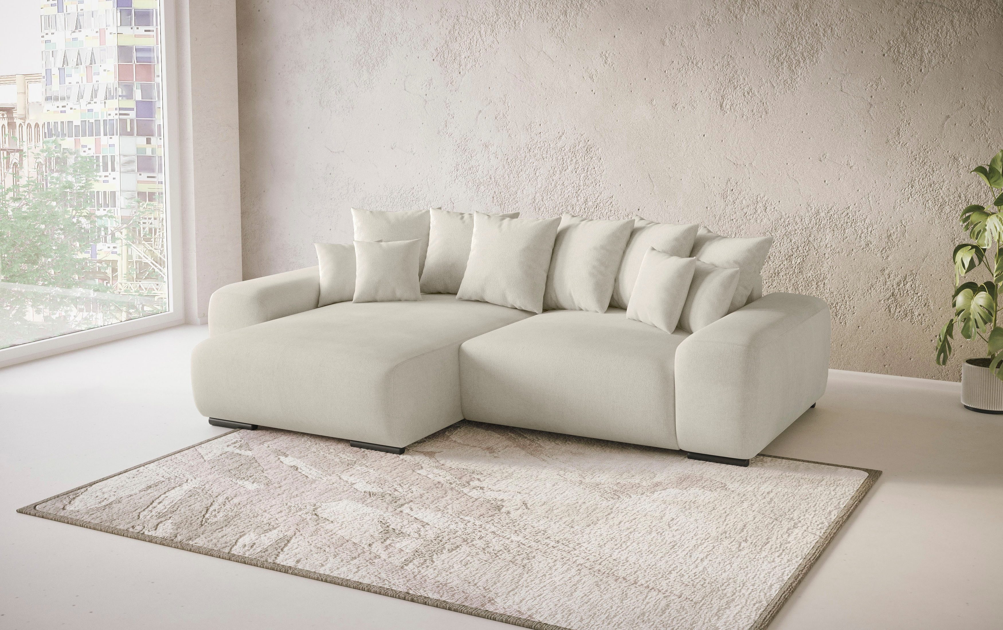 Mr. Couch Hoekbank Sundance L-vorm Doorlopende slaper met EasyBett-slaapfunctie, bedlade