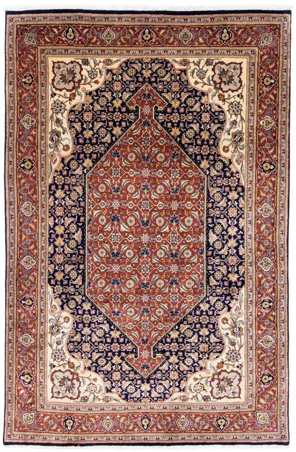 morgenland Wollen kleed Sarough medaillon Blu scuro 298 x 198 cm Uniek exemplaar met certificaat