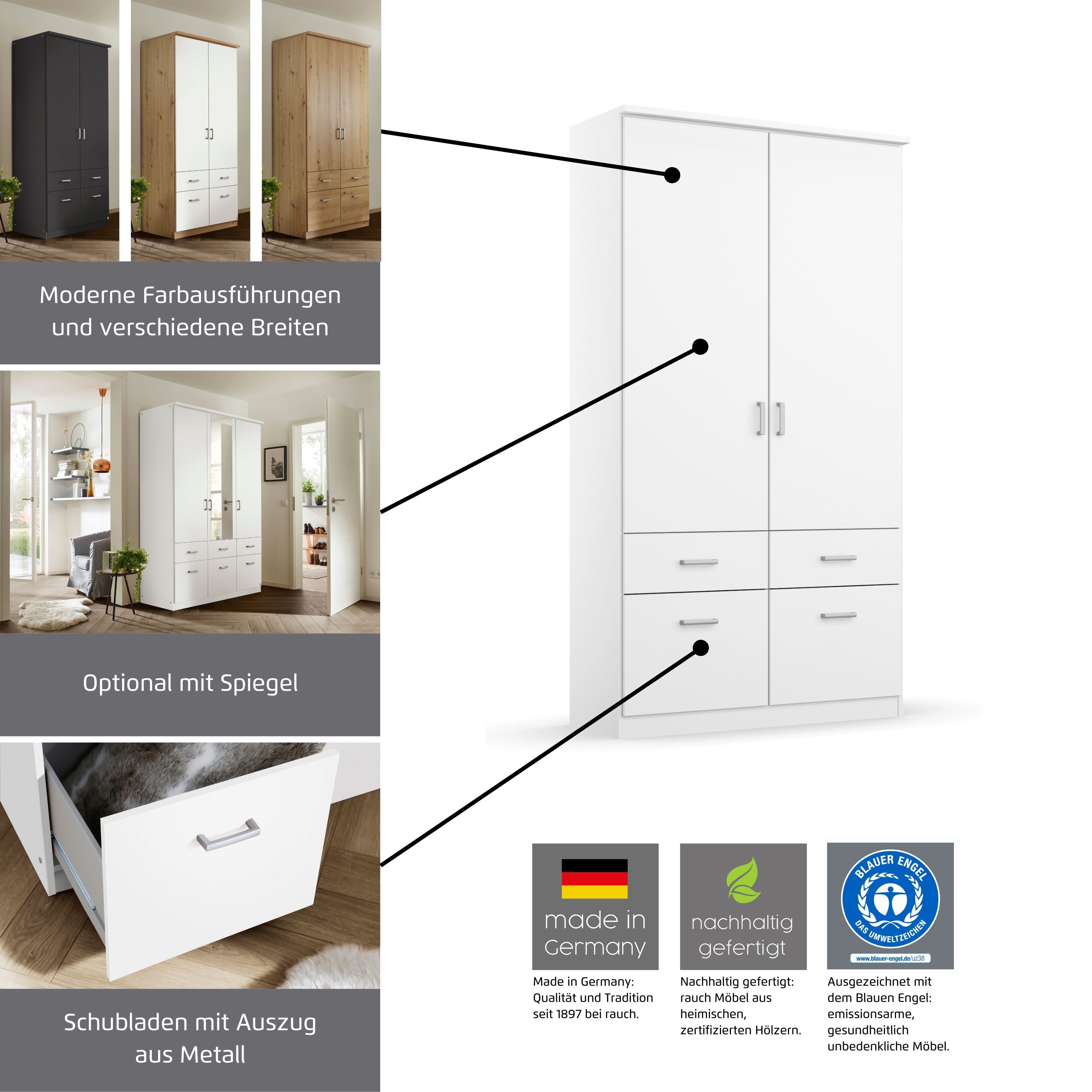 rauch Kledingkast kast garderobe plafondhoge kast BREMEN